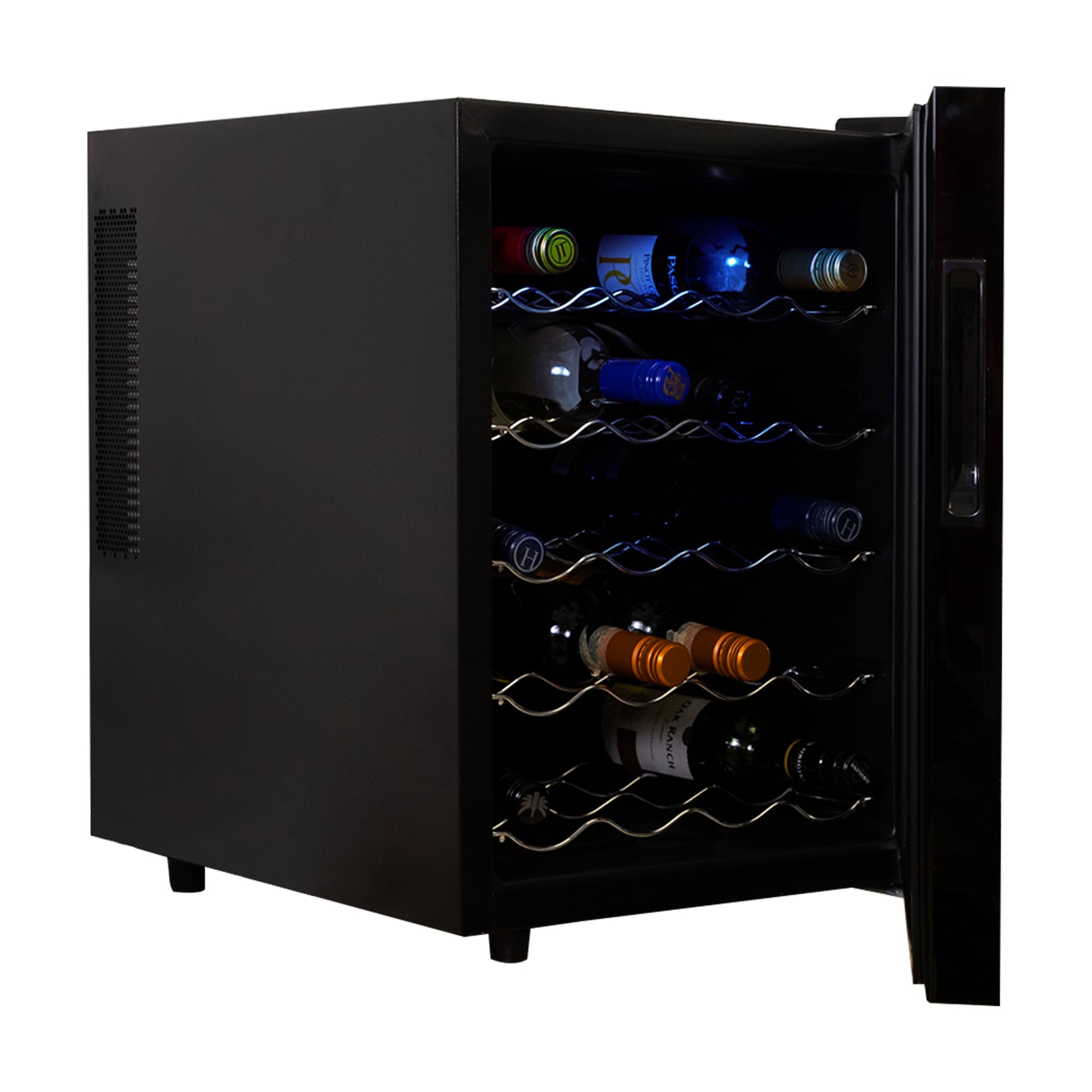 frigidaire 24 bottle capacity black freestanding wine chiller