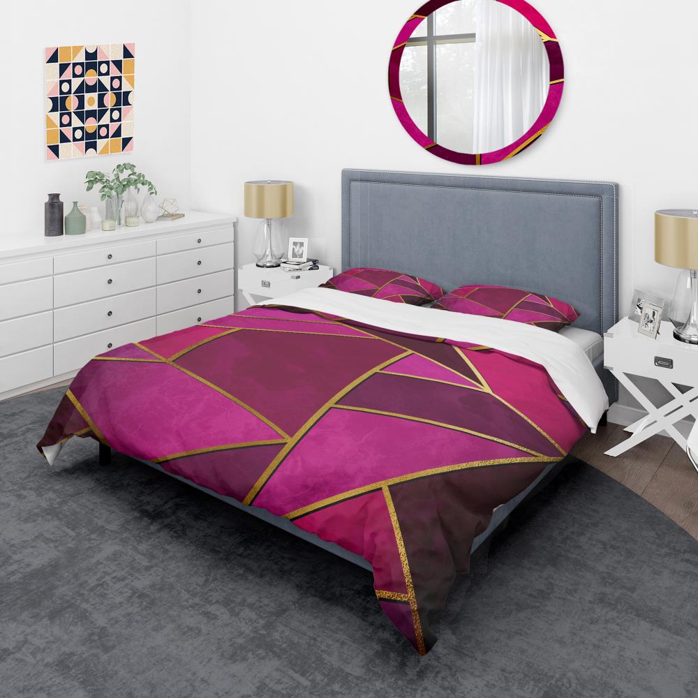 Designart BED19157-Q 3 -Piece Yellow and Gold Queen Duvet cover Set