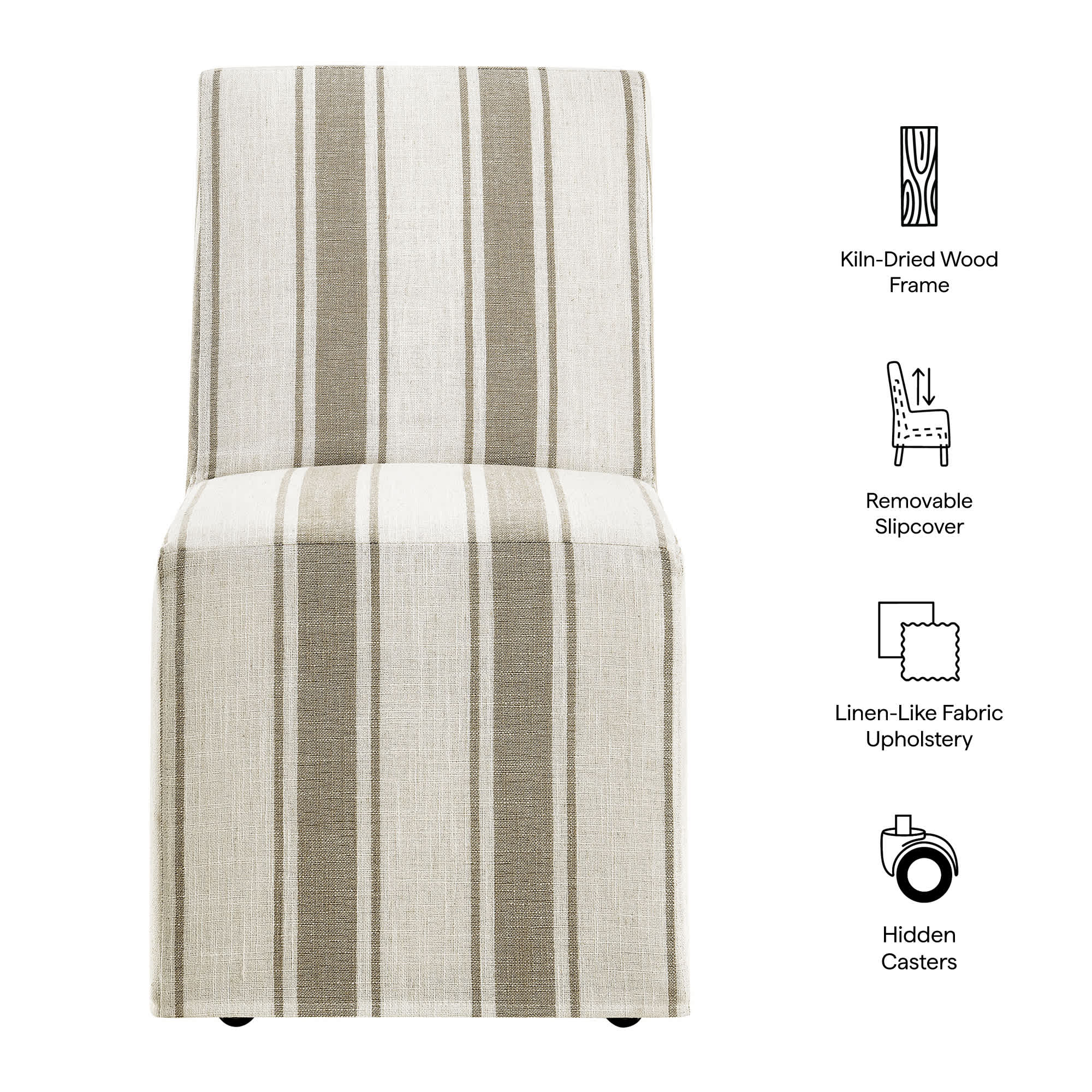 Modway Tessera Striped Slipcovered Dining Side Chair in Tan Stripe in — free download