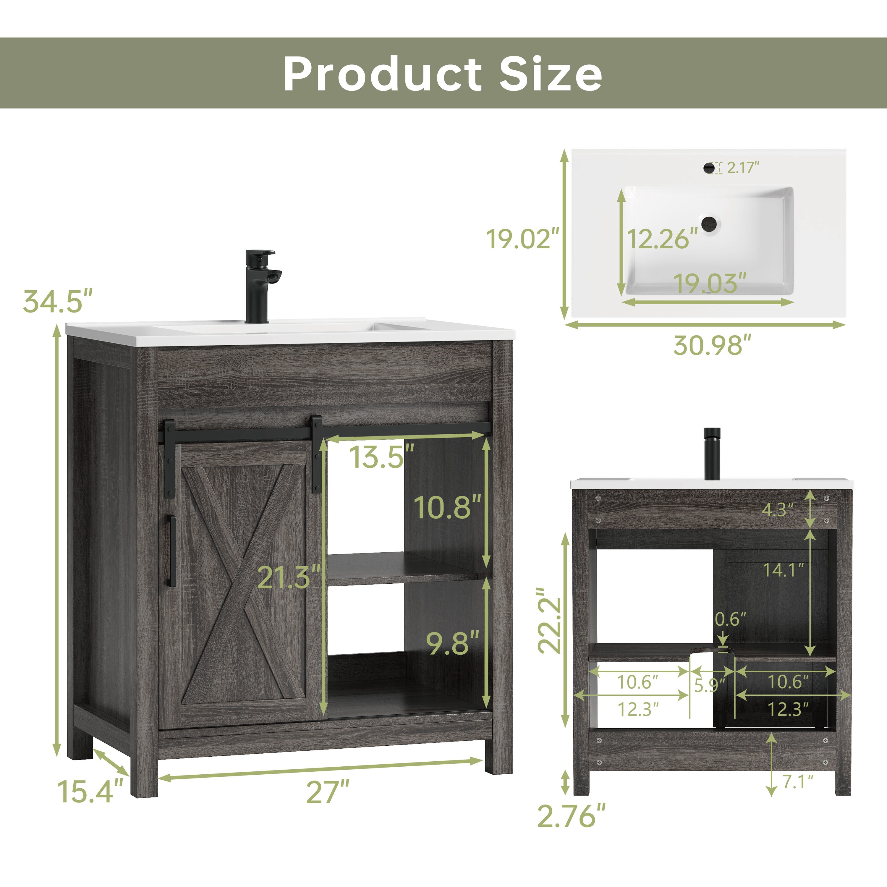 DELUXE LIVING V24029KD-30DW Bath-Vanity-Combo - View #9