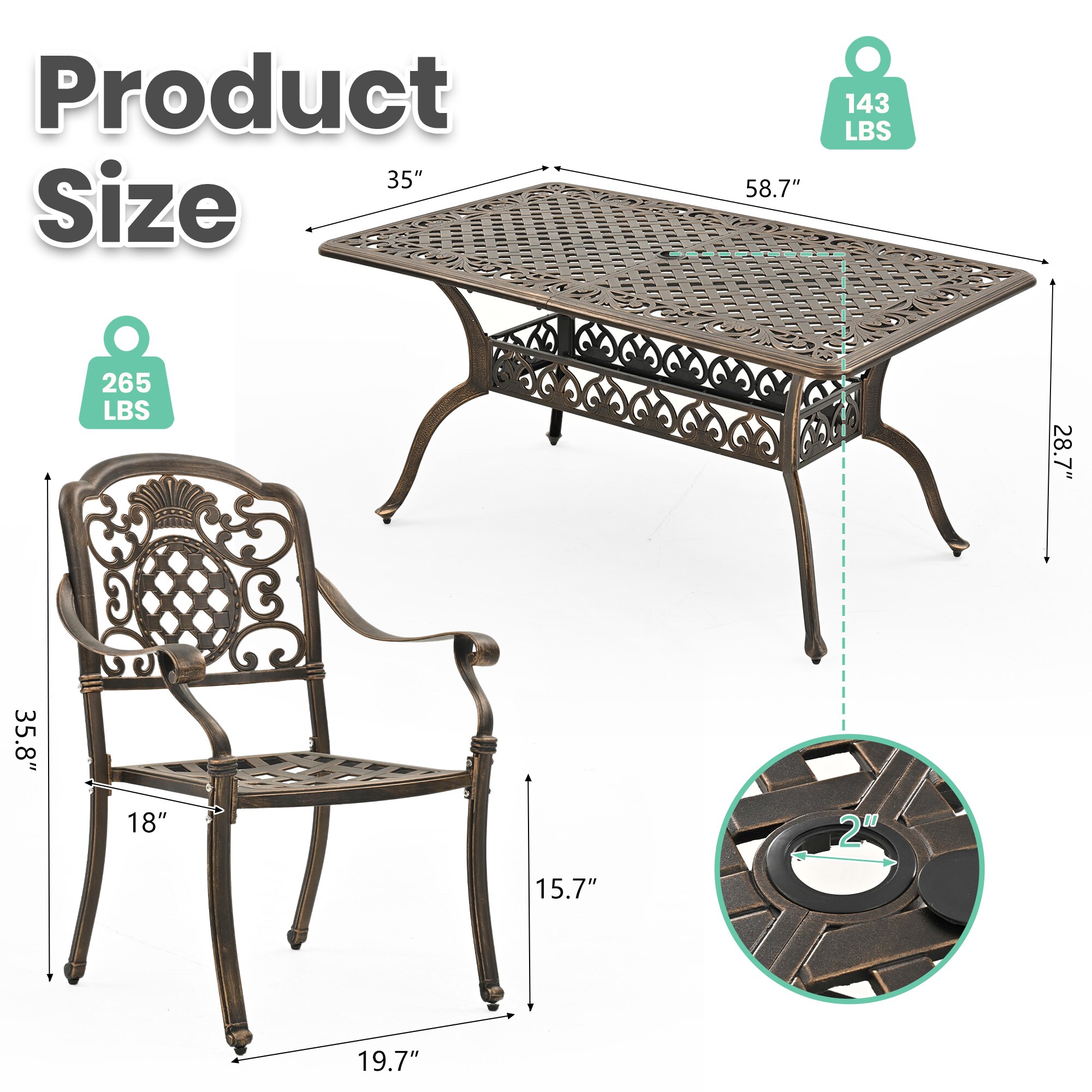 PamaPic TB-ZL-CZ-7JT-WL1 Patio-Dining-Sets - View #7