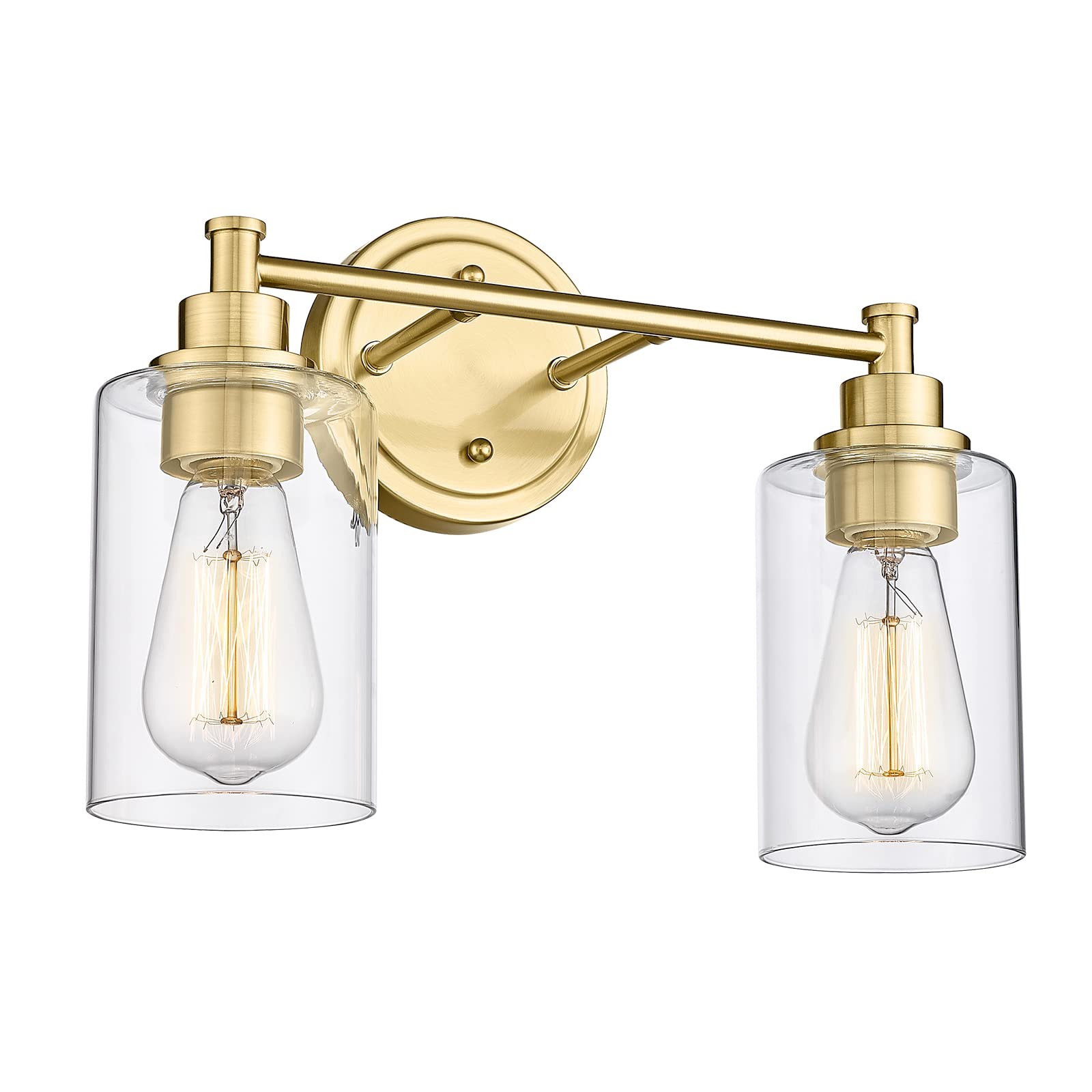 LTMATE LS4FYC56B-2W BG JAZAVA 14.3-in 2 -Light Gold Farmhouse Vanity light