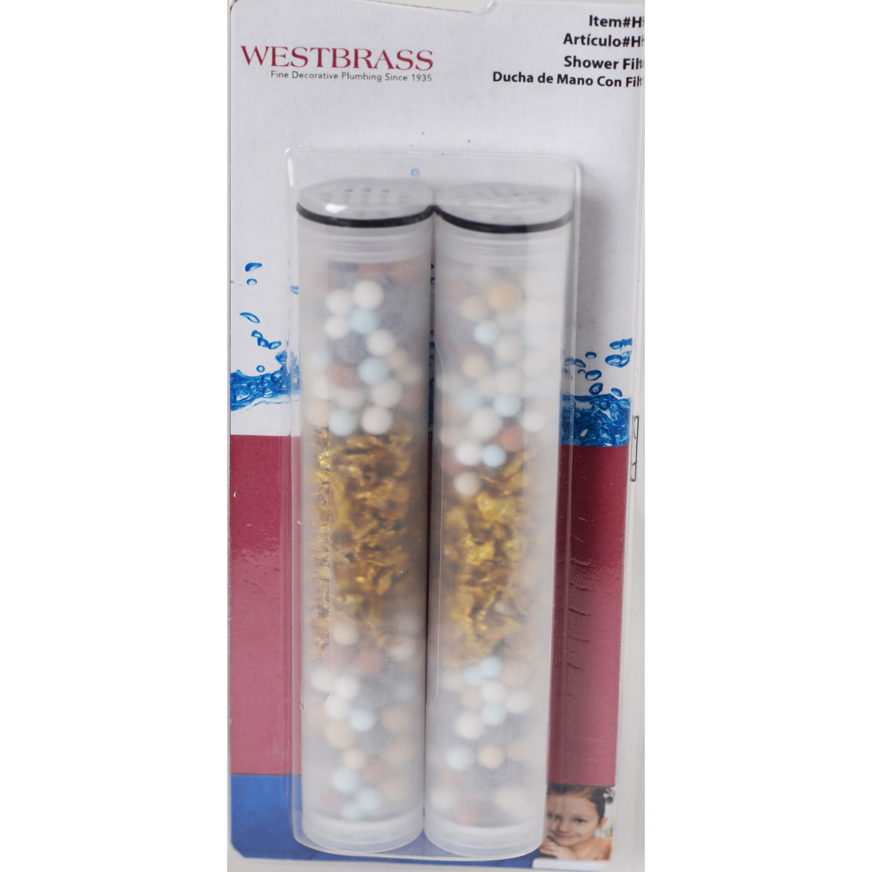 Westbrass HHF 2 -Pack HHF-Series Clear Chlorgon Shower Head Filter 6-Months -Filter Life