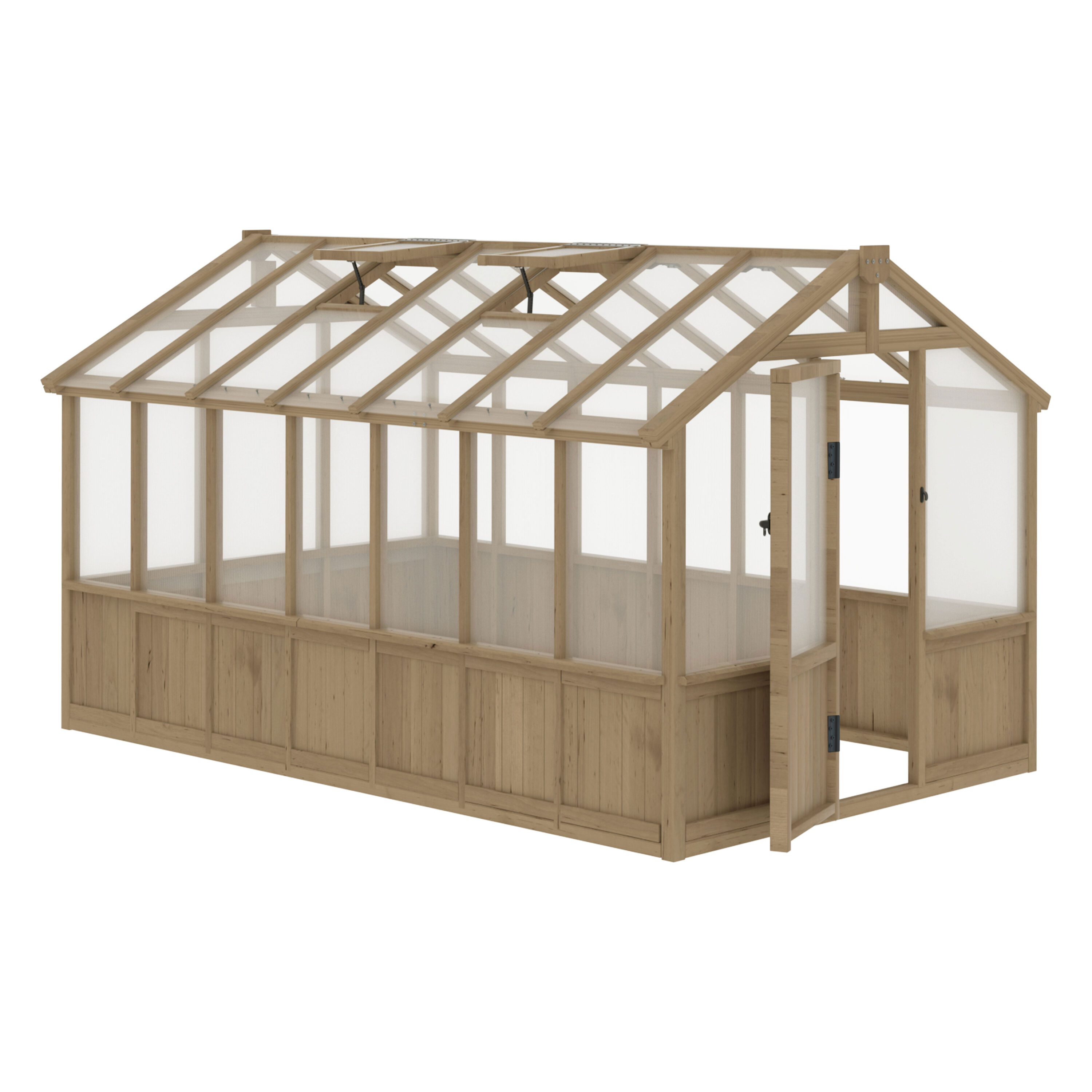 VEIKOUS PG0101-PD-4 Wood Greenhouse 8-ft L x 12-ft W x 8-ft H Yellow Greenhouse