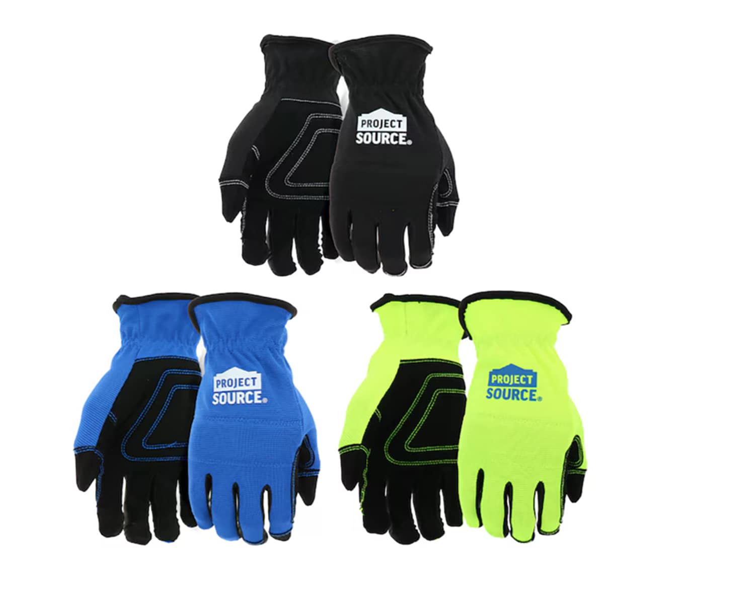 Project Source LW86157-XL3P X-large Polyester Utility Gloves 3 -Pairs