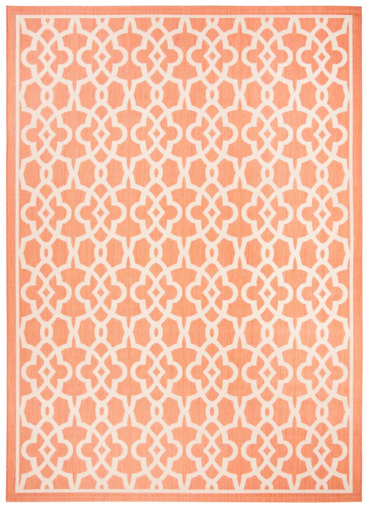Safavieh CY6071-241-8 Courtyard Lonoa 8 x 11 (ft) Loomed Polypropylene Terracotta/Beige Rectangular Indoor/Outdoor Abstract Coastal Area rug