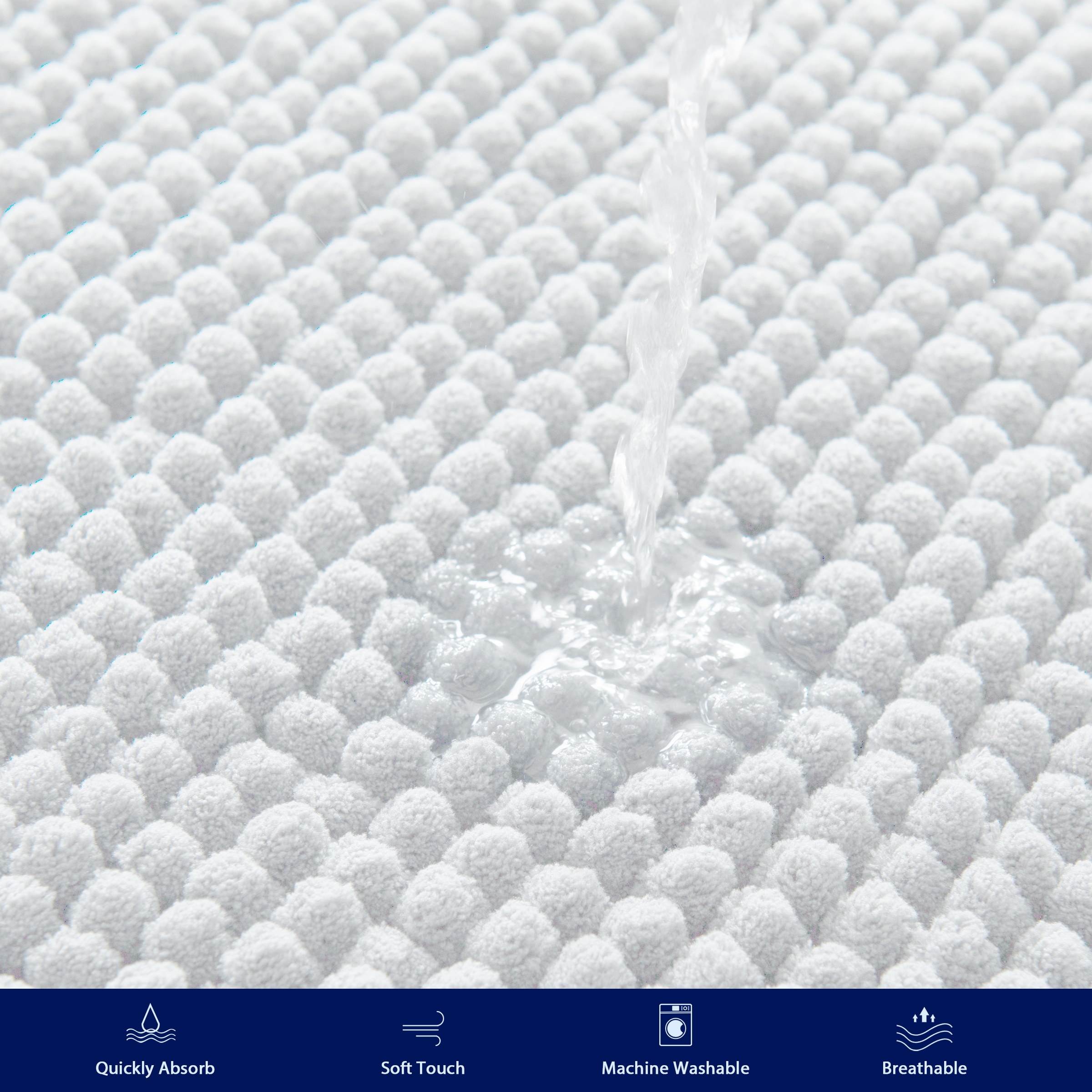 Spirella collection thin bath mat 100% polyester and microfiber