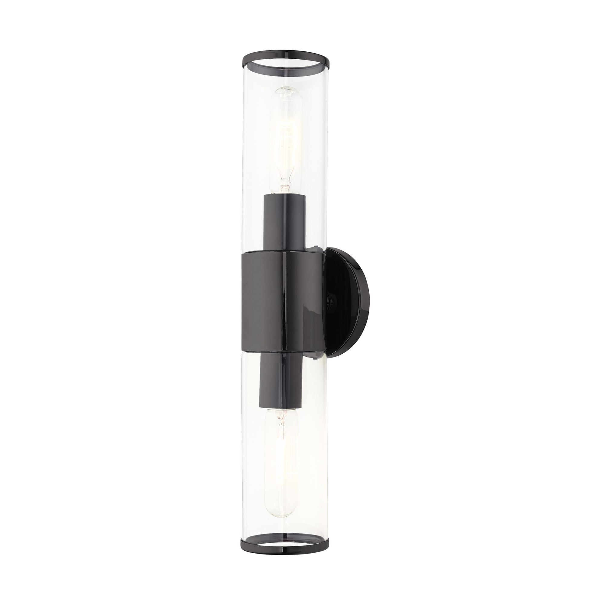 Bancroft Black Chrome 2-Light ADA Vanity with Clear Glass