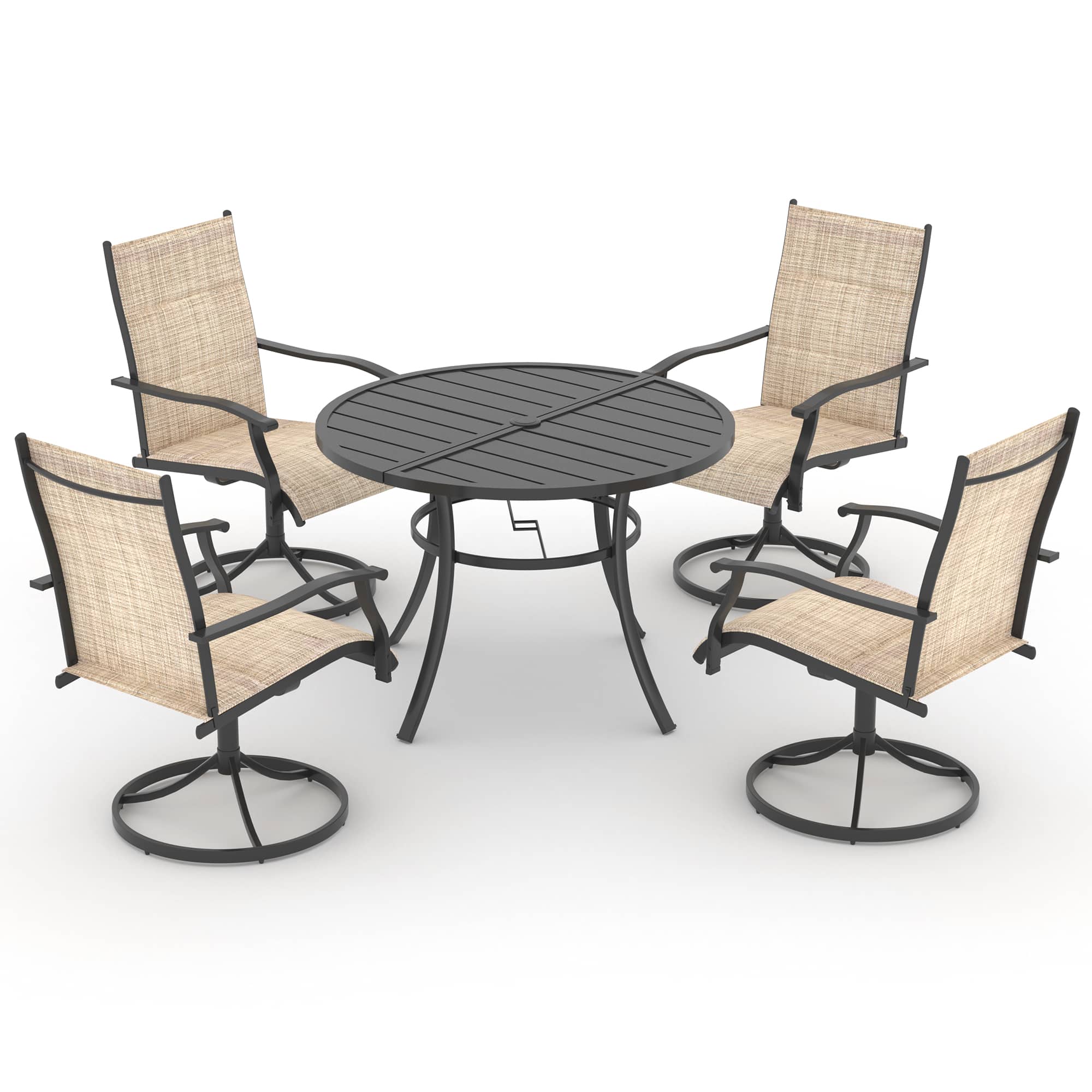 U-HOMY ZXOT001BK+010BN Patio-Dining-Sets - View #2