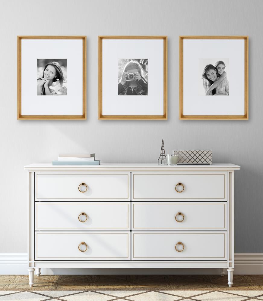 Gold 16x20 Matted to 8x10 Classic Wall Picture Frame Set
