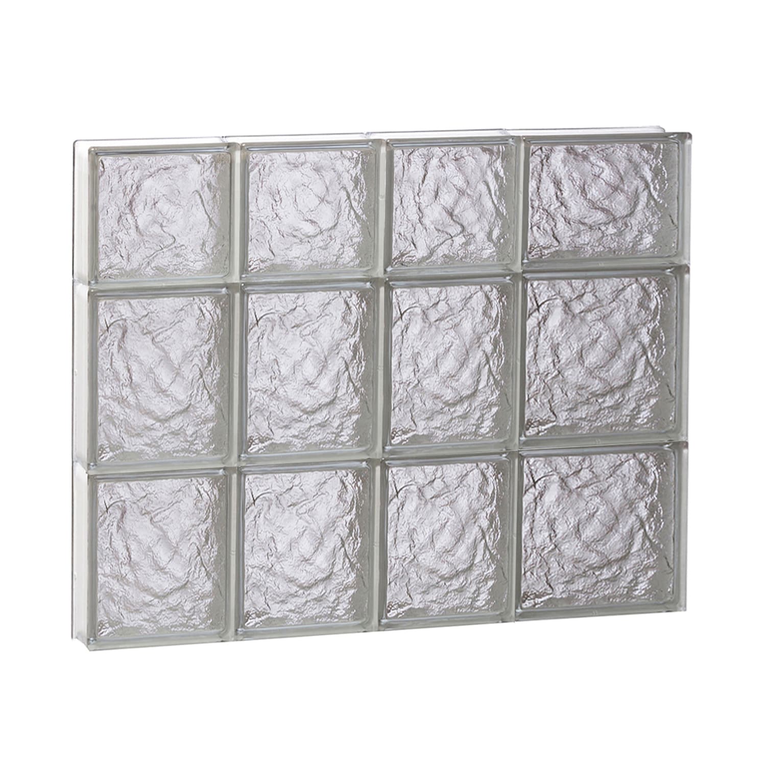 REDI2SET S2622IS Ice Glass 25-in x 21-1/4-in Frameless Replacement Glass Block Window