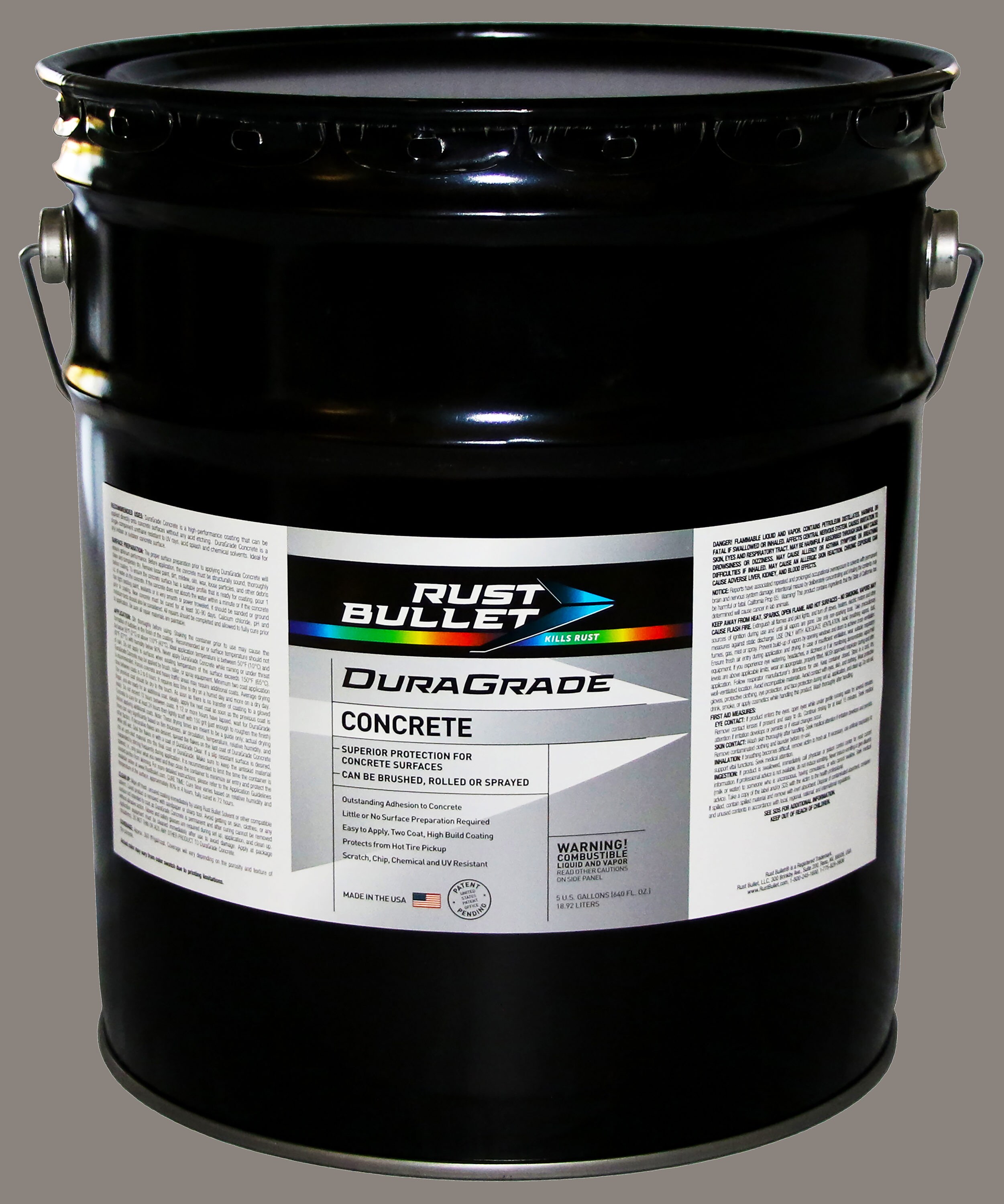 Rust Bullet 850154005679  #174 DuraGrade CONCRETE, Concrete Protective Coating 1-part Storm Grey Oil-based Concrete and Garage Floor Paint ( 5-gallon )
