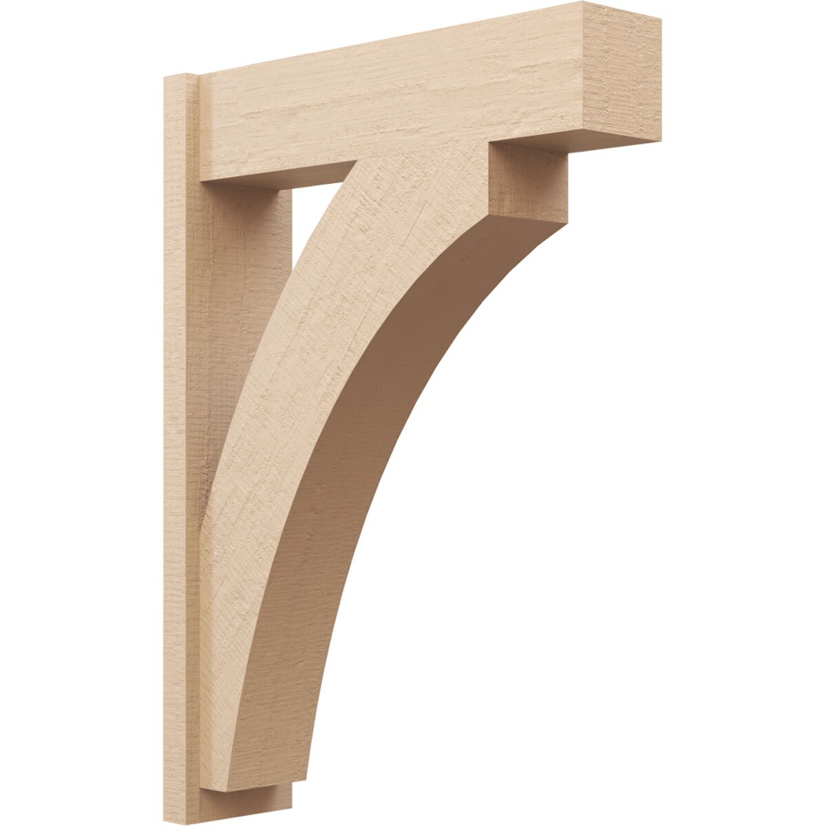 Ekena Millwork 2134008 Timberthane Rough Cedar Faux Wood Thorton Block Outlooker 8-in W x 30-in D x 42-in H Primed Tan