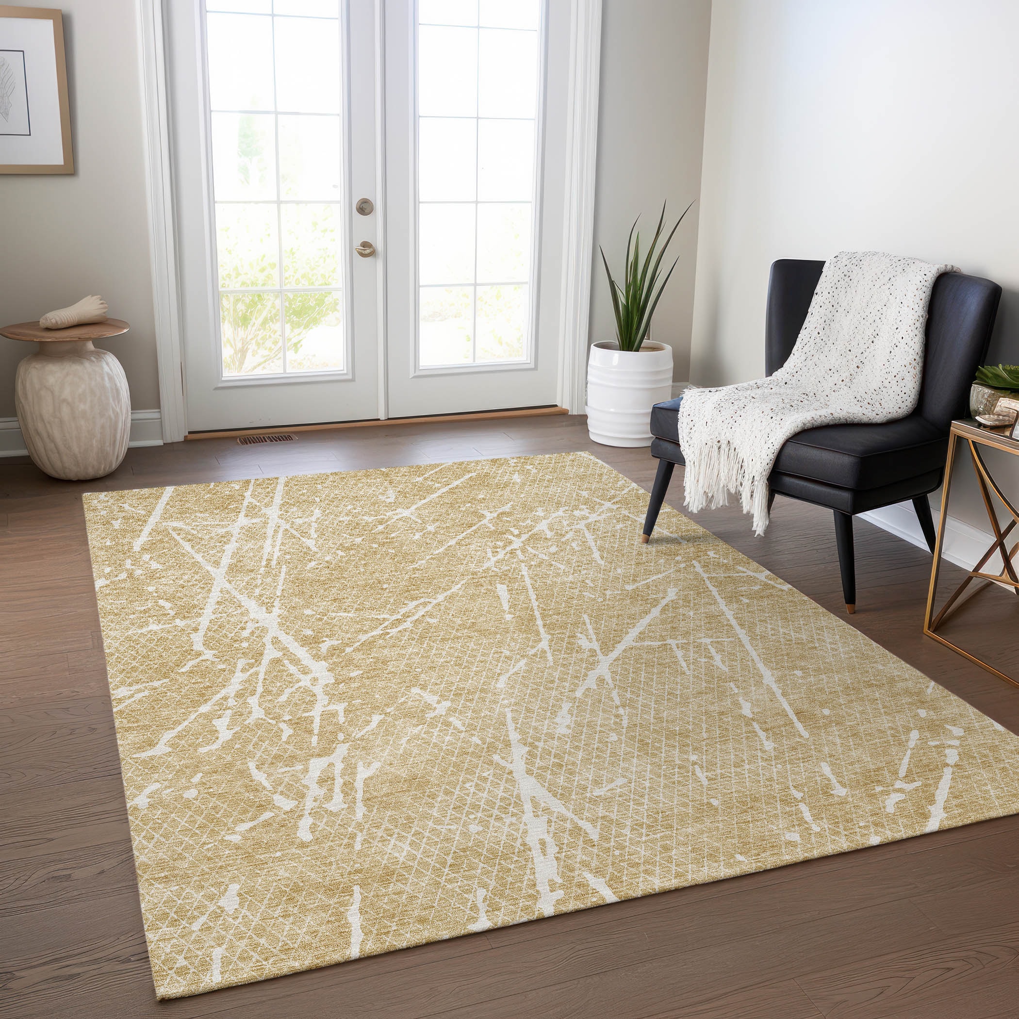Addison Rugs ACN628BG9X12 Chantille ACN628BG 9 x 12 (ft) Polyester Beige Rectangular Indoor/Outdoor Geometric Machine washable Area rug