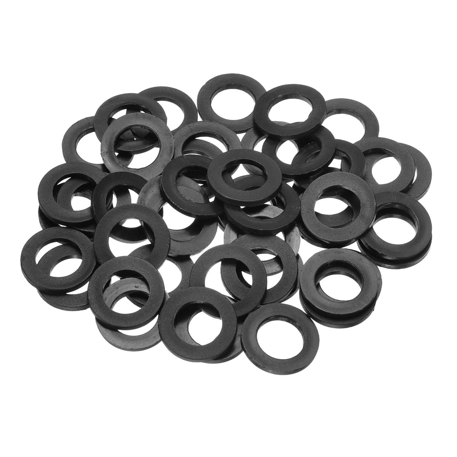 PATIKIL M12 Nylon Flat Washer 55pcs 12mm ID 20mm OD 2mm Thick Plastic Sealing Gasket Spacer for Fasten Screws Flanges Faucet Pipe Valves Black
