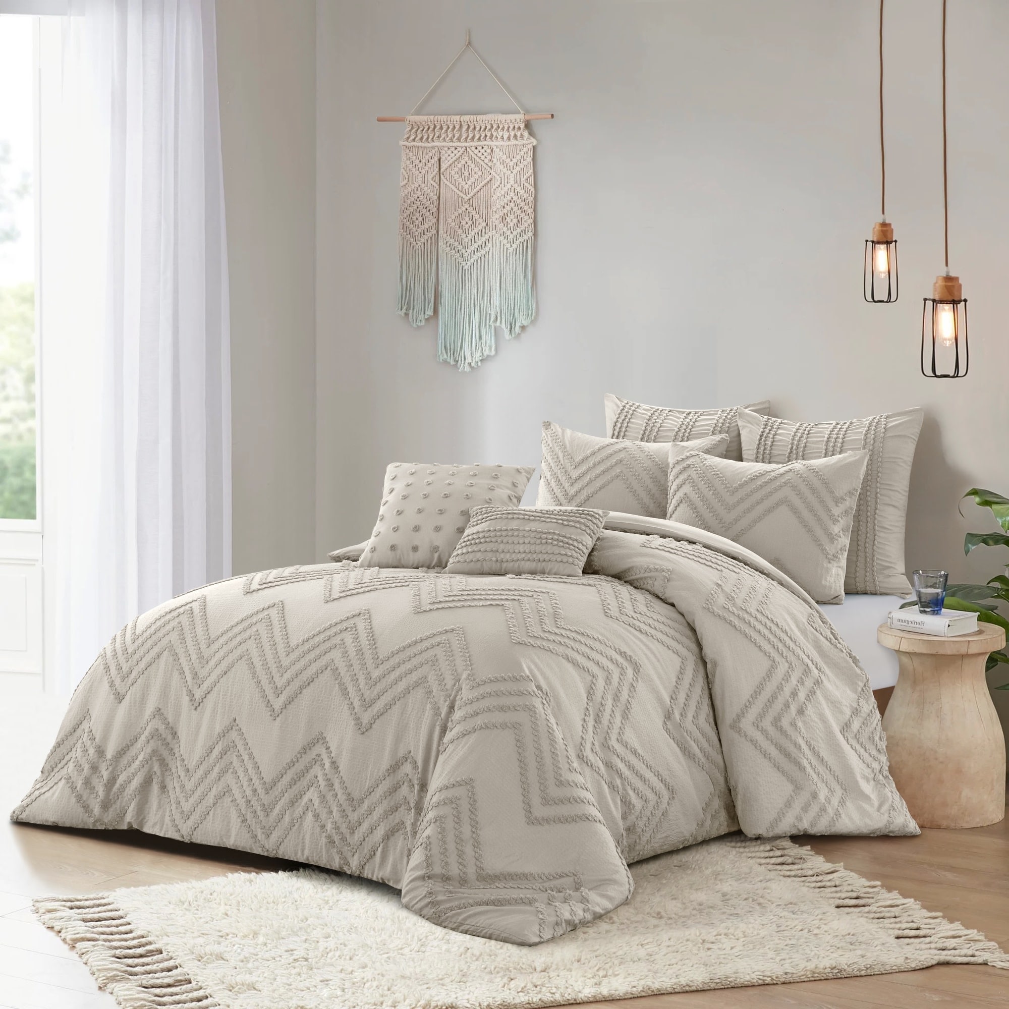 Grace Living GDV369-32BEQ-LS Mandy Beige Solid Full/Queen Duvet cover