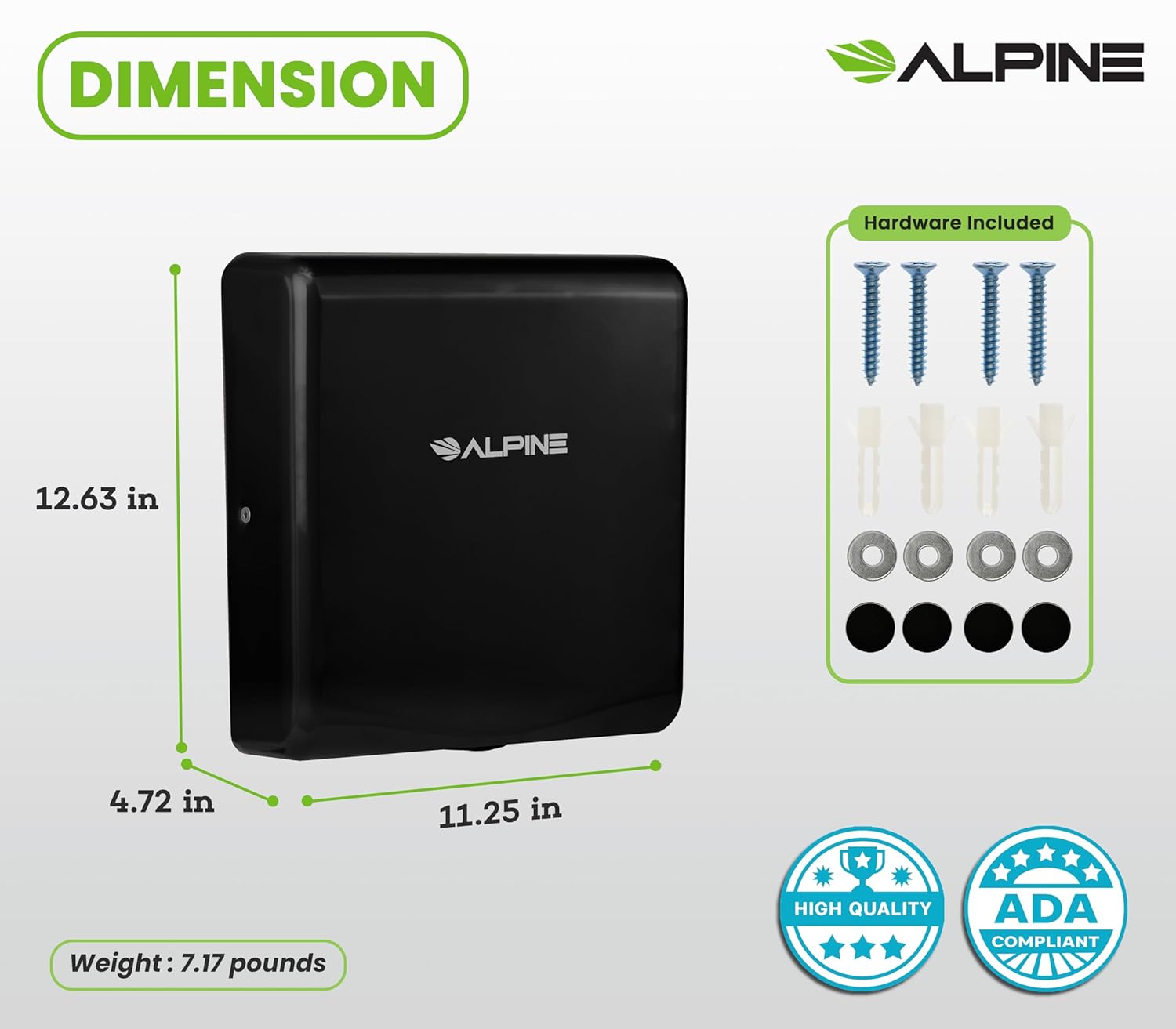 Alpine Industries 405-10-BLA Commercial-Hand-Dryers - View #8
