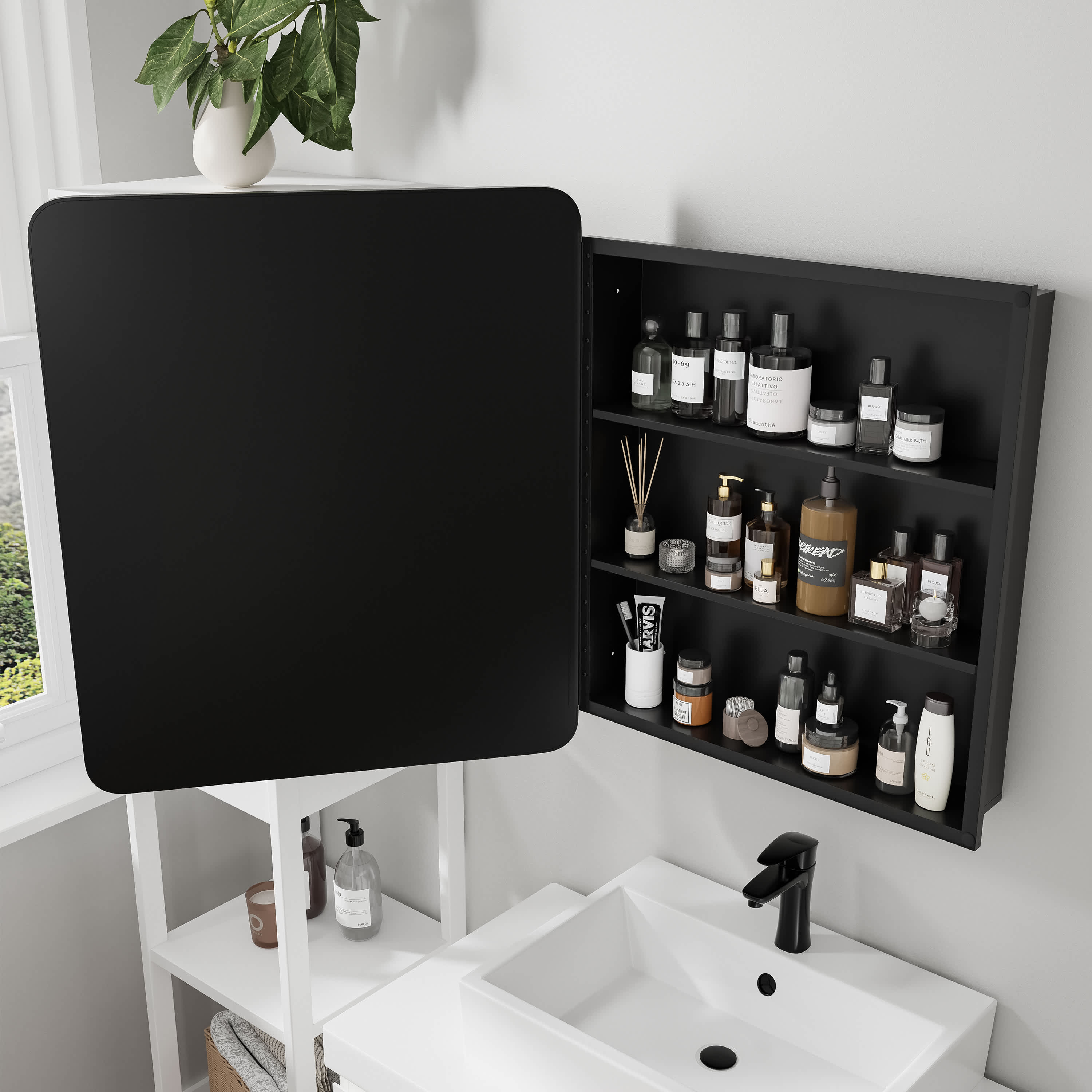 Aveyas LW0406-SYJJG-6 Bathroom-Medicine-Cabinets - View #3