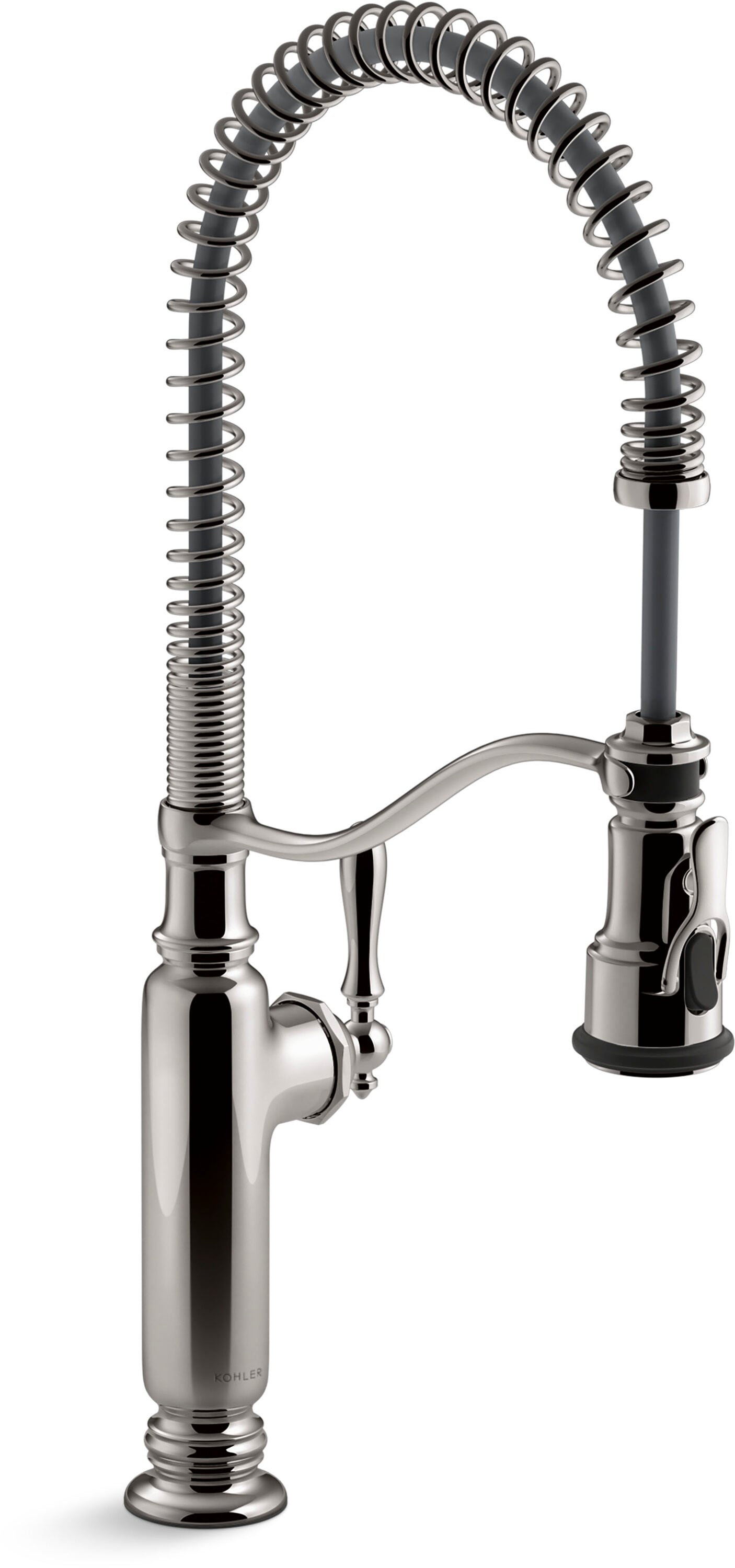 KOHLER 77515-TT Tournant Vibrant Titanium Single Handle Deck-mount Kitchen Faucet with Sprayer