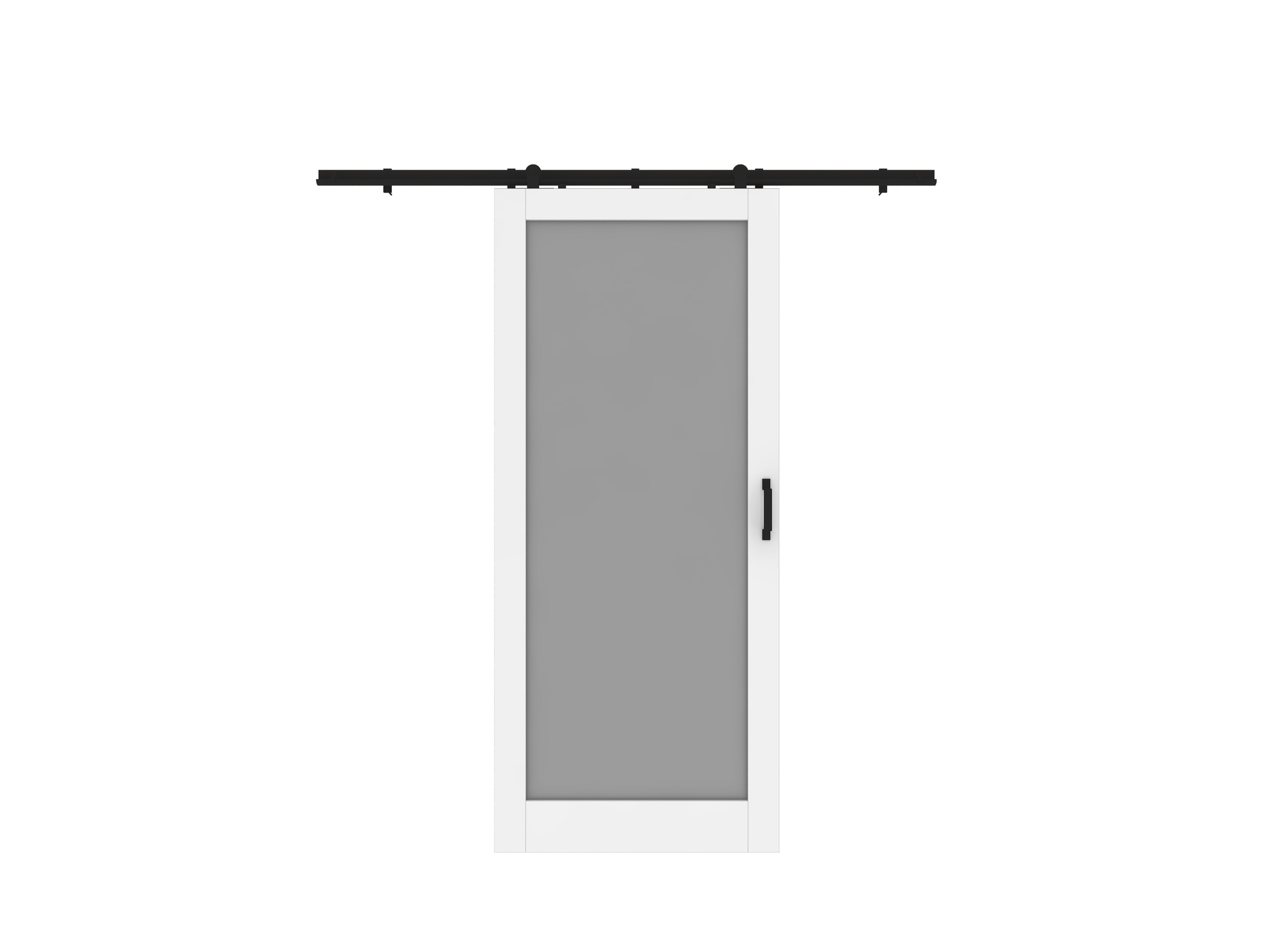 RELIABILT BD161M31MW1FGL36084 36-in x 84-in White Frosted glass MDF Solid core Single Barn Door (Hardware Included)