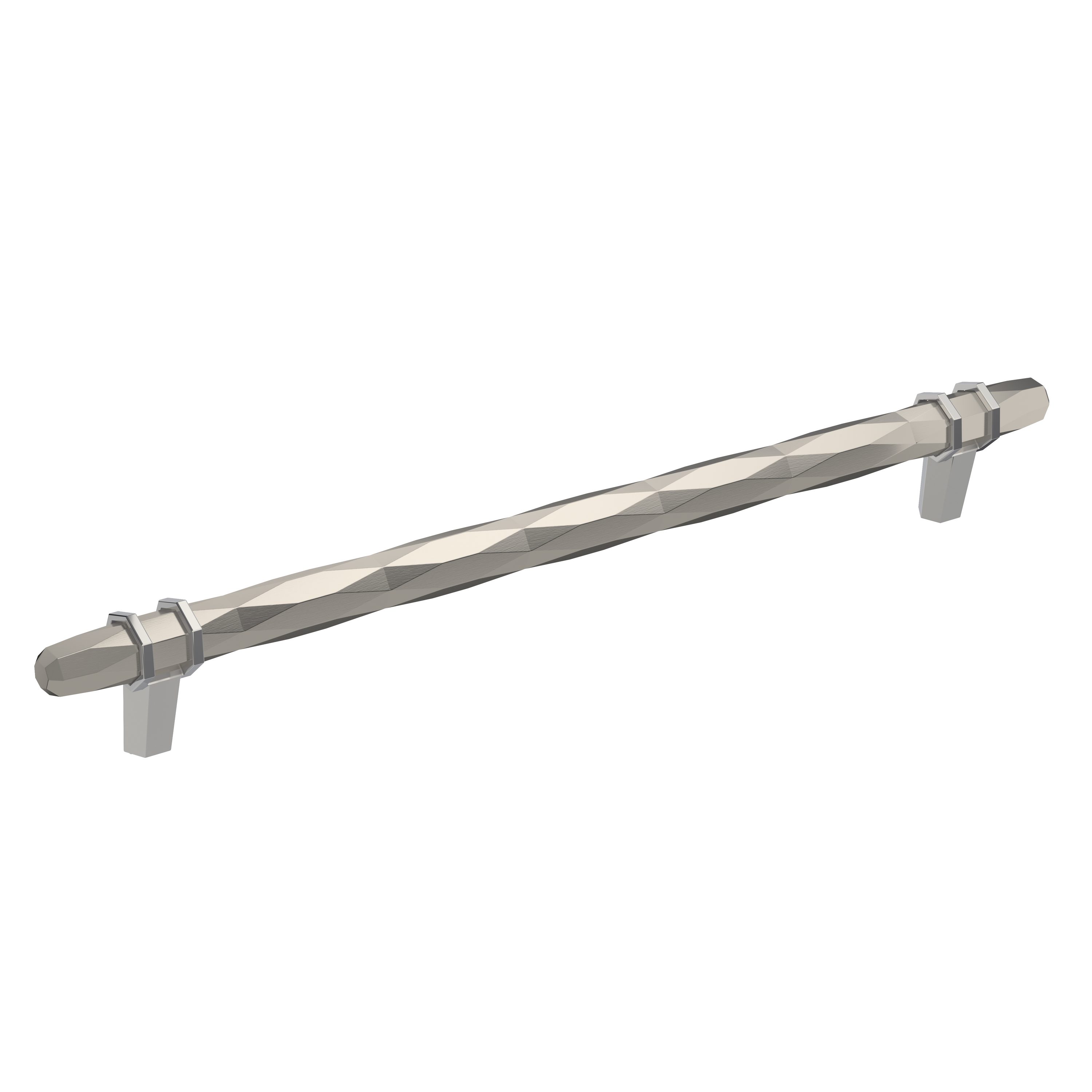Amerock BP36664G1026 London 10-1/16-in , 256mm Center to Center Satin Nickel/Polished Chrome Cylindrical Bar
