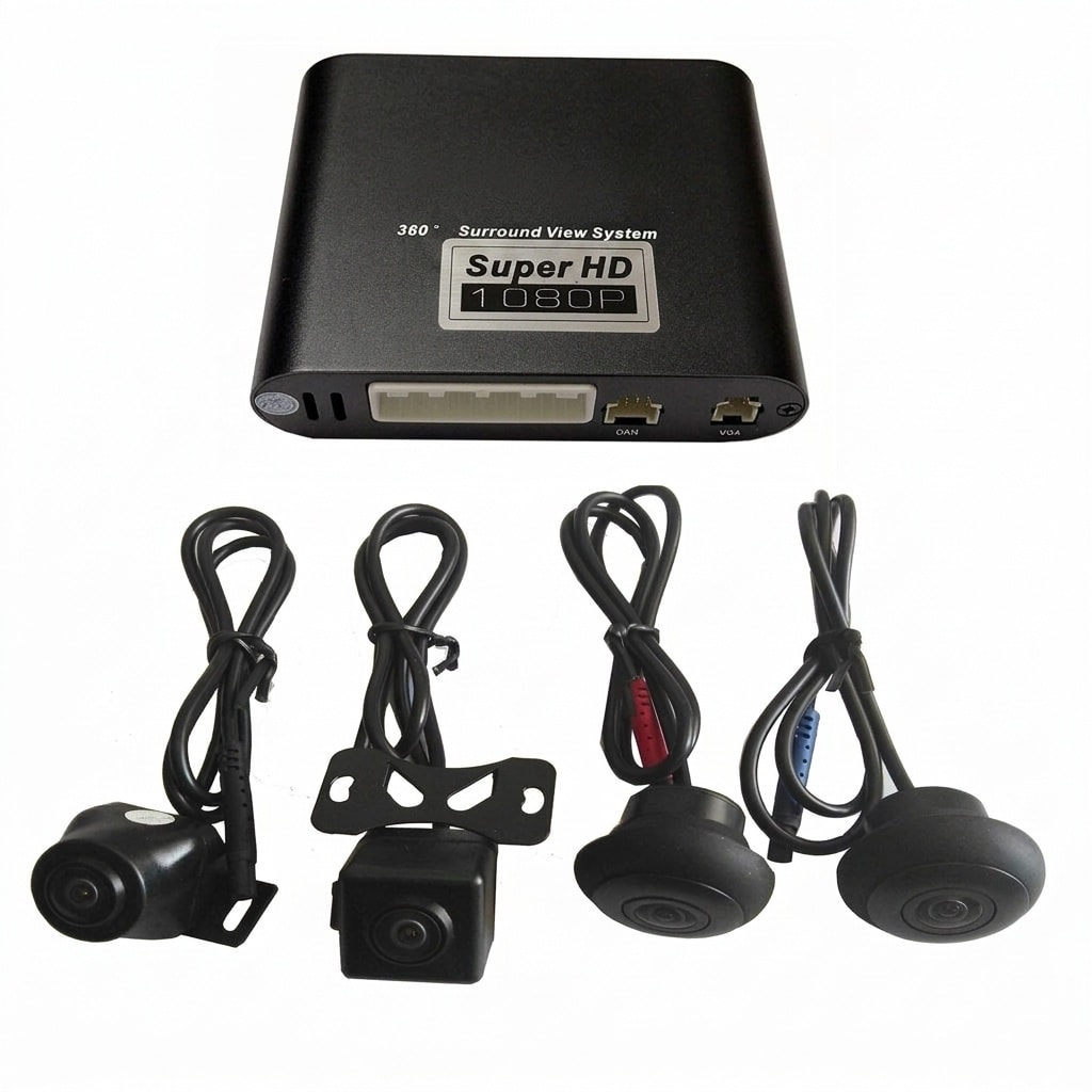 Etokfoks  1 Pack 4CH 1080P 360 Around View Camera System with 190 Fish Eye Lens 32GB Recording Easy Install