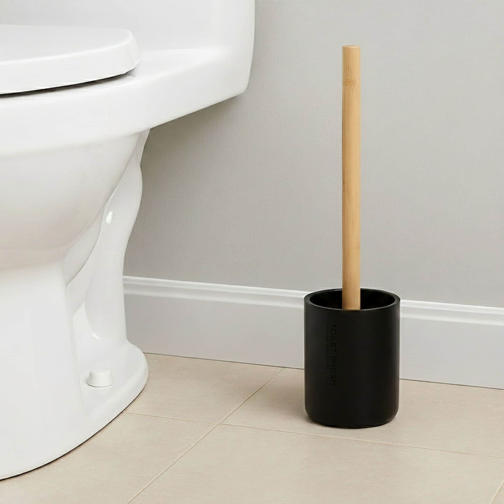 EVIDECO FRENCH HOME GOODS Willis Black Resin Toilet Brush Holder