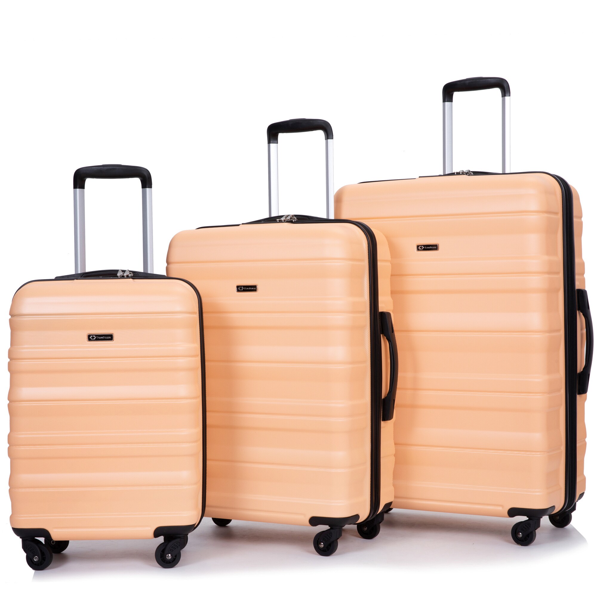 SINOFURN SYD9400023OR 20.3x11.6x29.7 Peach Plastic Hardshell Suitcase set 3 -Bag