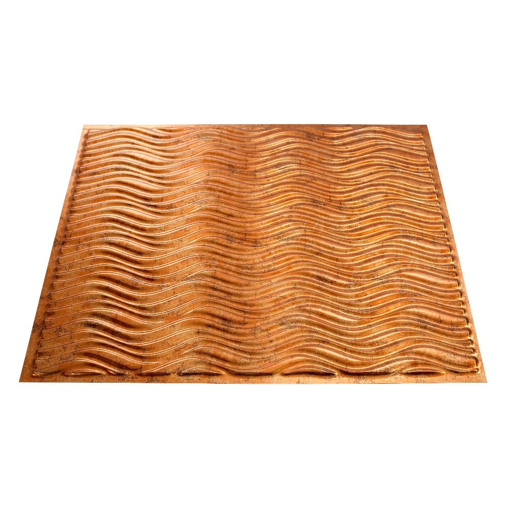 Fasade G76-20 24-in x 24-in Current Horizontal Muted Gold PVC Surface-mount Ceiling Tile (1-Pack, 4-sq ft / Case)