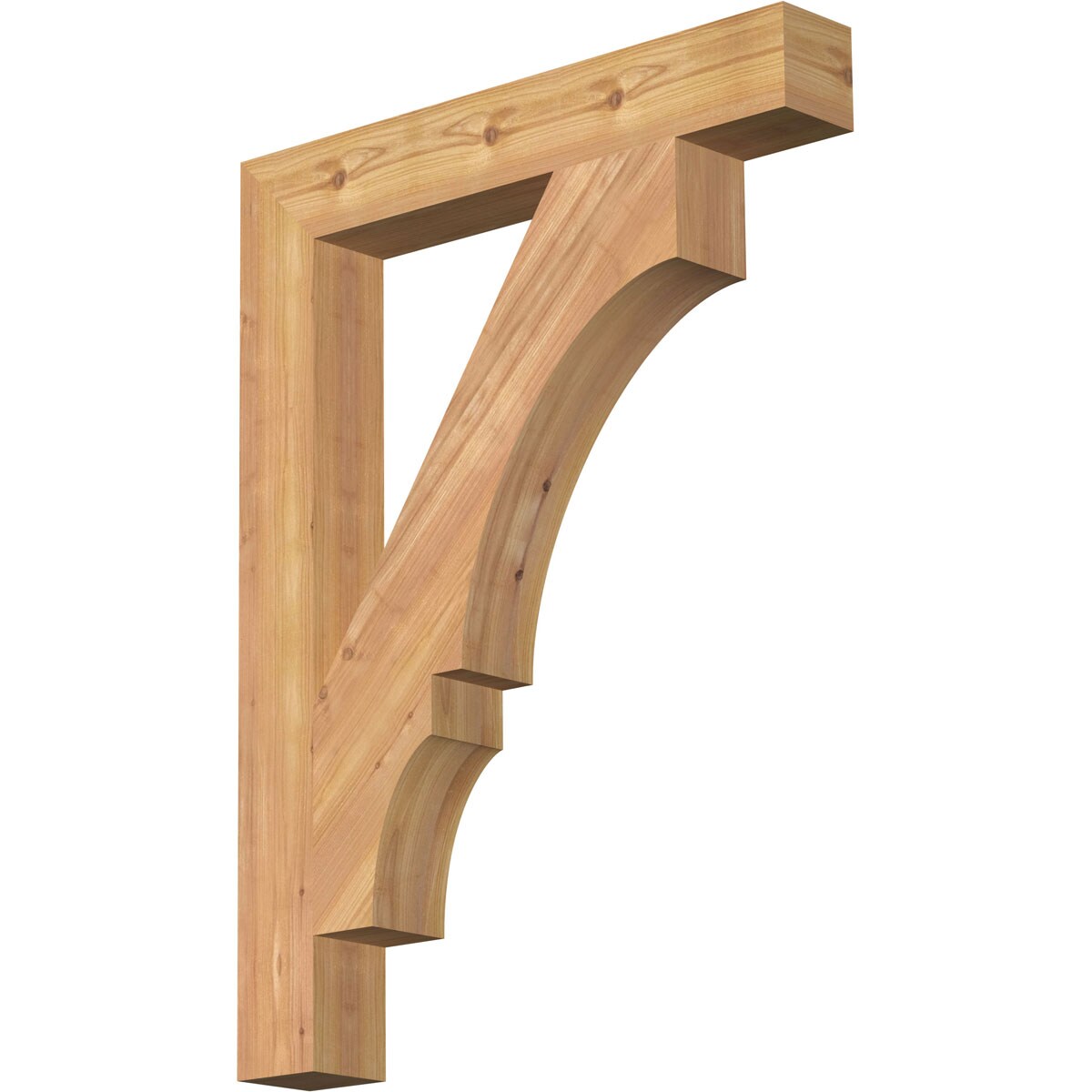 Ekena Millwork BKT04X24X32BOA05SWR Balboa block smooth 3-1/2-in x 24-in x 32-in Western red cedar Brown Wood Standard bracket