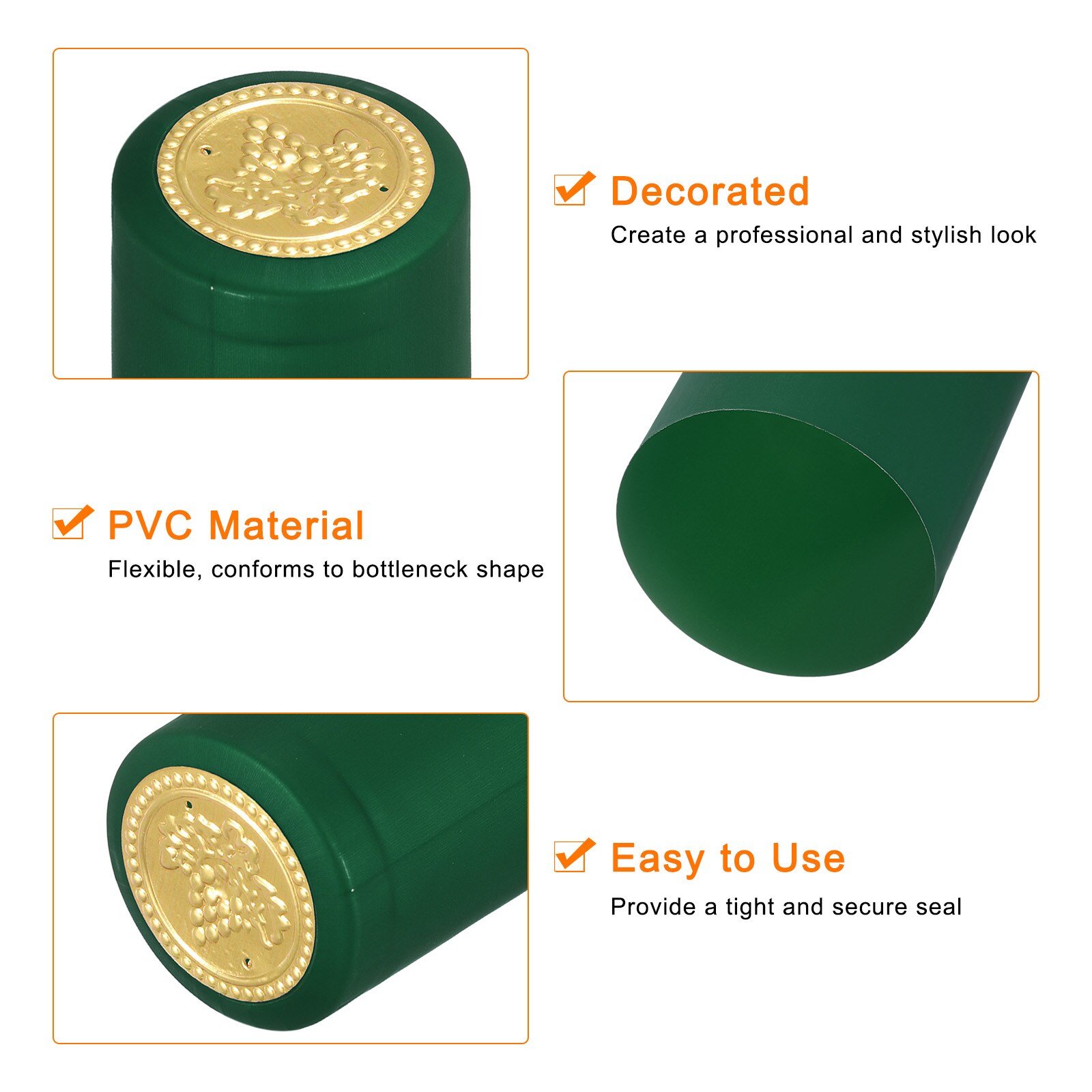 Unique Bargains 100pcs PVC Heat Shrink Capsules Wine Bottle Capsules ...