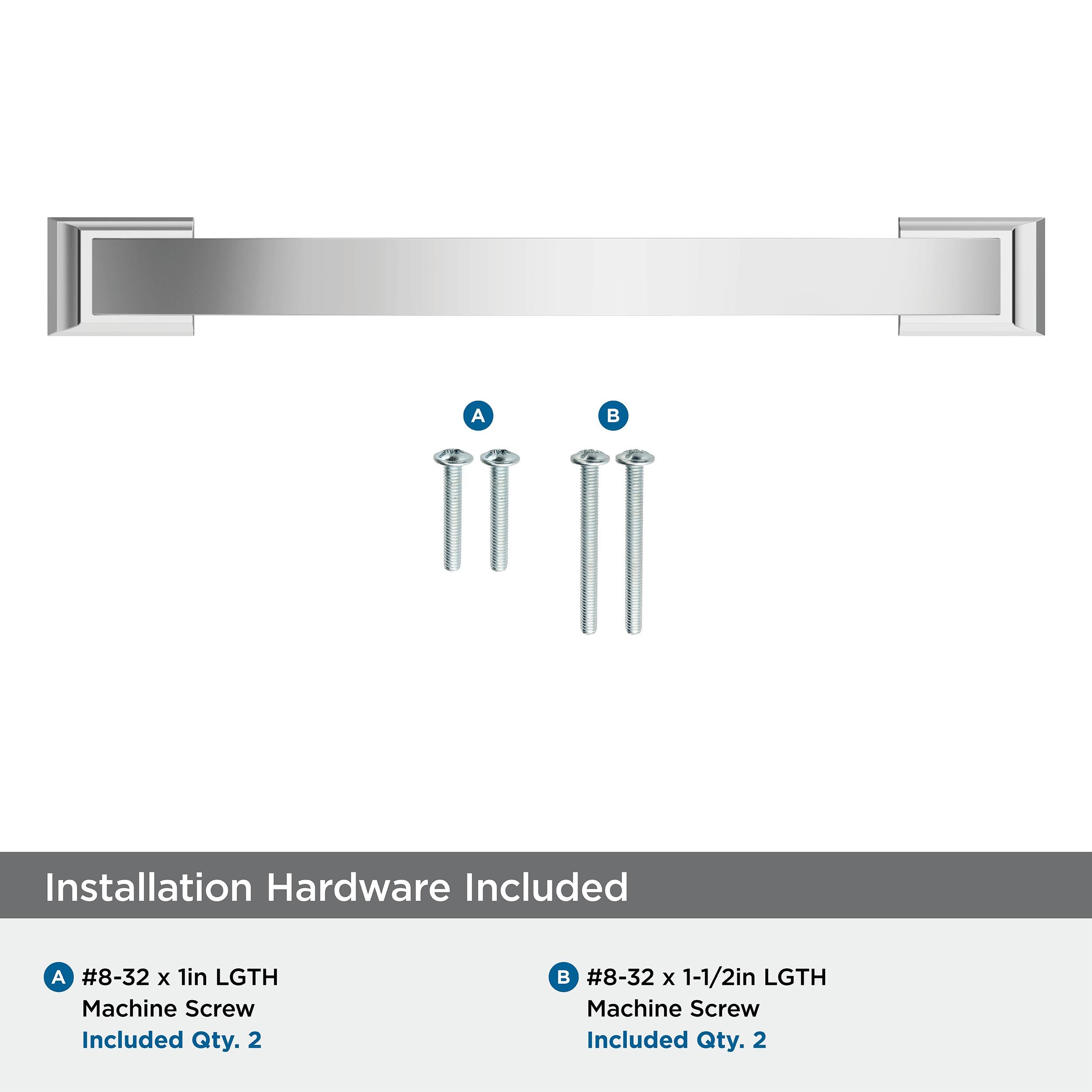 Polished Chrome 6-5/16 inch Cabinet Bar Pull with Mounting Hardware