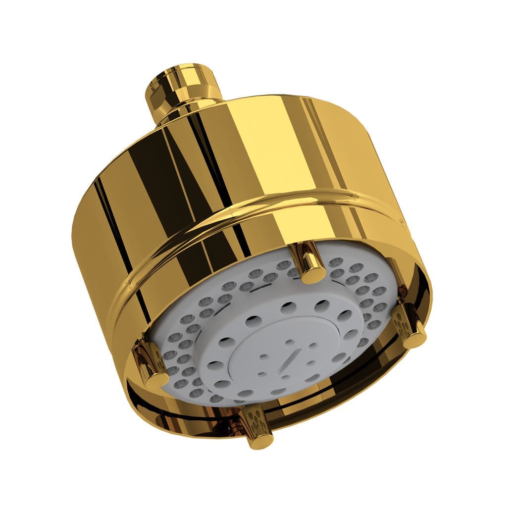 4-Inch 5-Function Showerhead in Unlacquered Brass