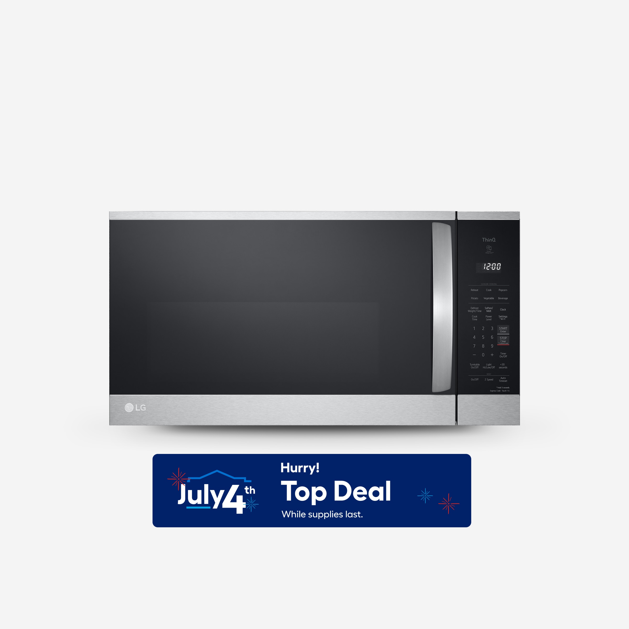 LG MVEM1825F 1.8-cu ft 29.88-in Over-the-Range Microwave with Sensor Cooking ( PrintProof Stainless Steel )