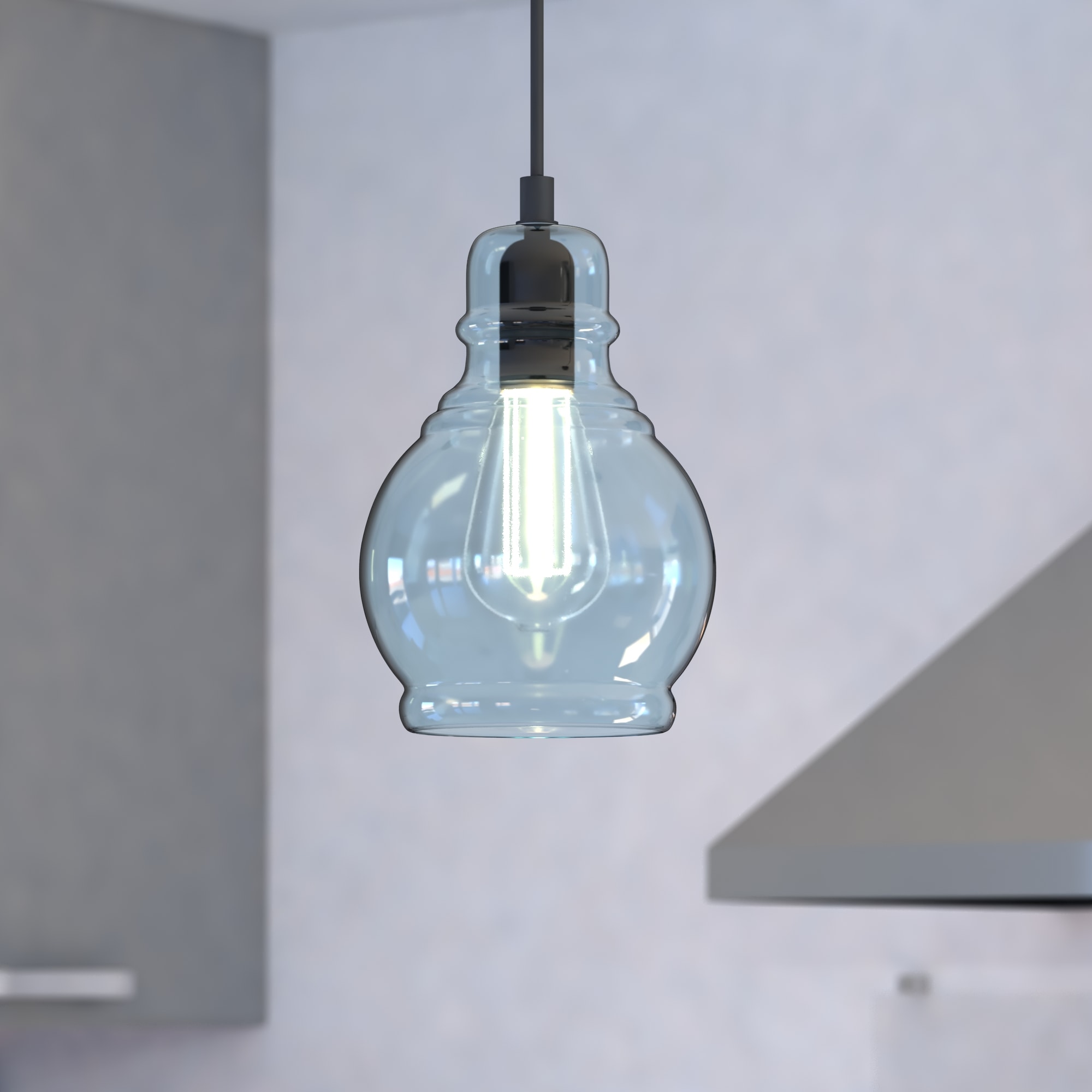 Cascadia P0246 Millie 1 -Light Oil Rubbed Bronze Farmhouse Tinted glass Jar Mini Hanging Pendant light