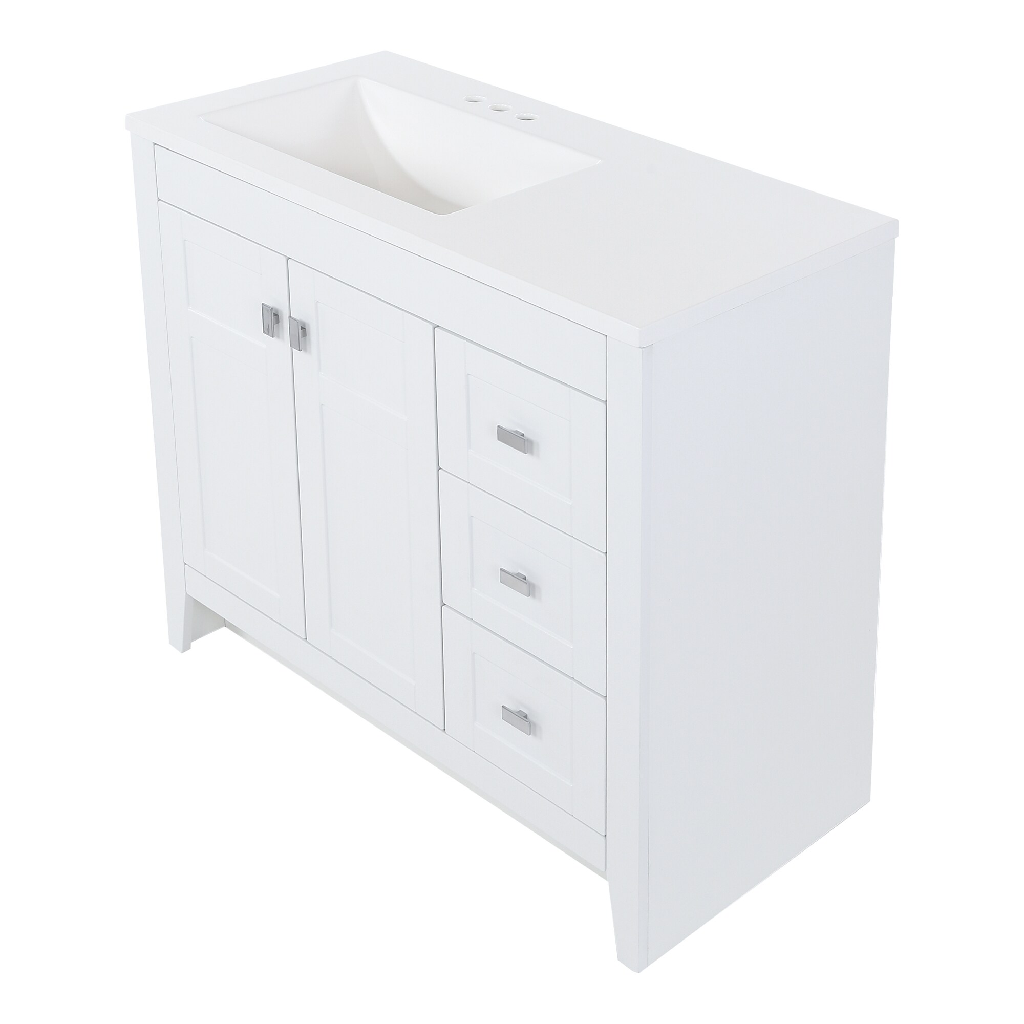 Diamond NOW Murphy 36-in White Single Sink Bathroom Vanity with White ...