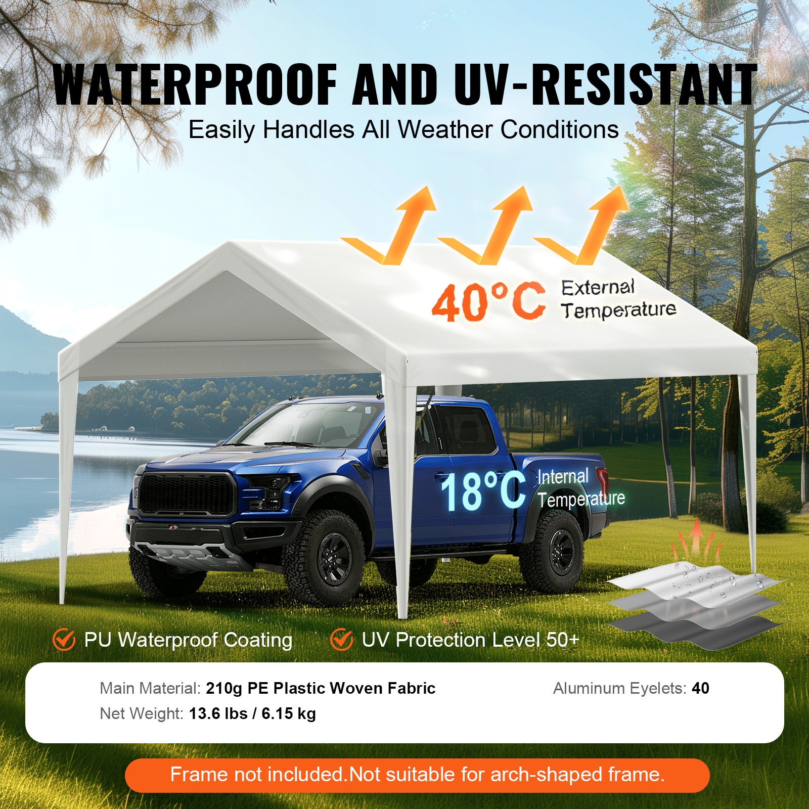 VEVOR SCCKPB10X20F05037V0 Carport-Covers - View #3