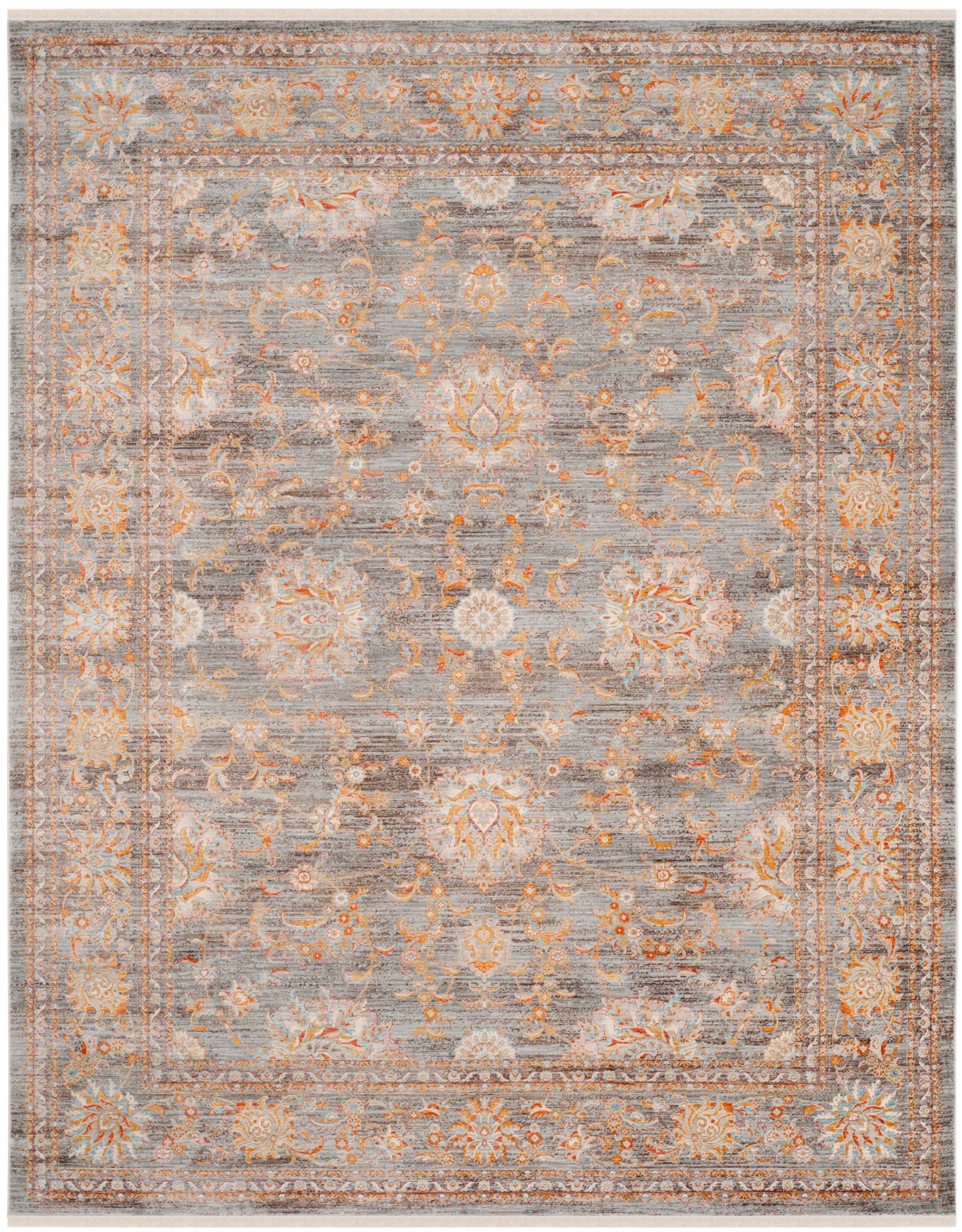 Safavieh VTP469L-6 Vintage Persian Bakrah 6 x 9 (ft) Loomed Polyester Light Brown/Multi Rectangular Indoor Distressed/Overdyed Vintage Area rug