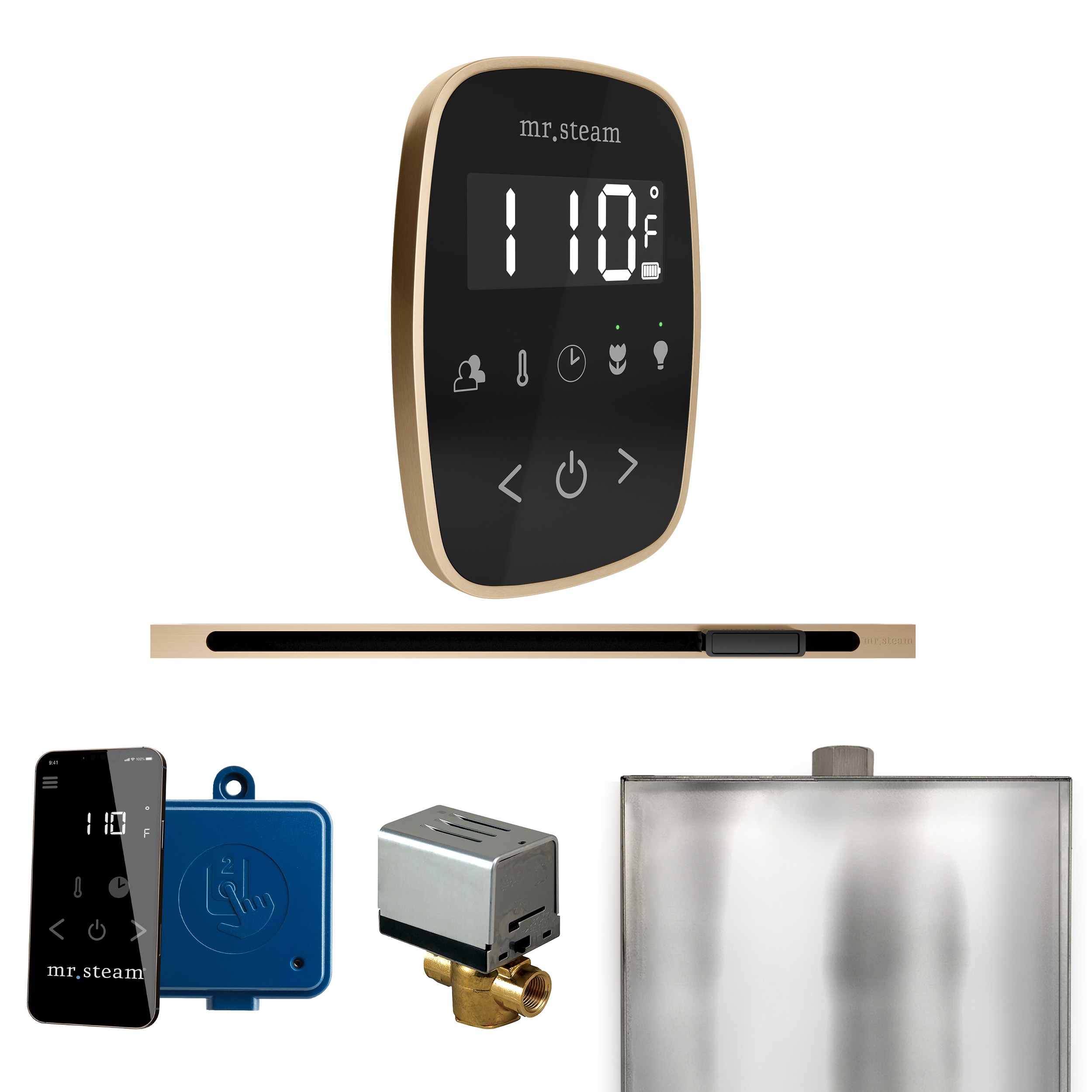 Mr. Steam BFLBKBB ButlerFlex Black - Brushed Bronze Steam Generator Control Kit