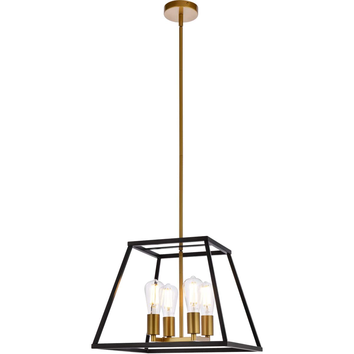 Elegant Lighting 2369657 Living District LD720D16BRK Declan Pendant Black and Brass