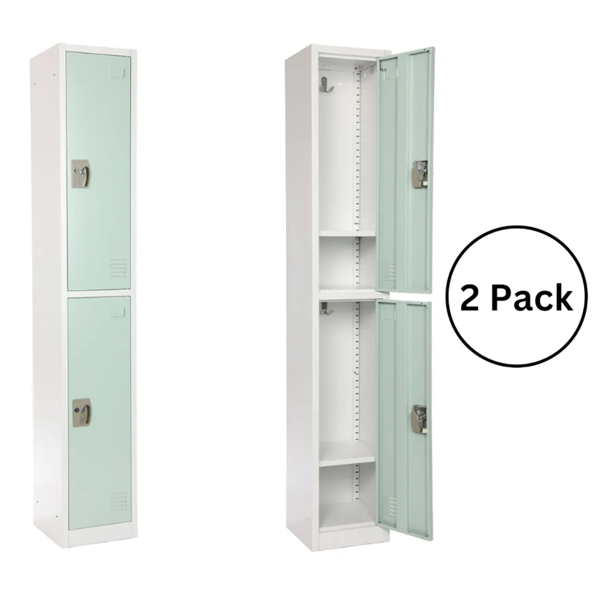 AdirOffice 629-202-MGRN-PKG-2 629 Series Set of 2 12-in W x 72-in H x 12-in D Steel Full Storage Lockers