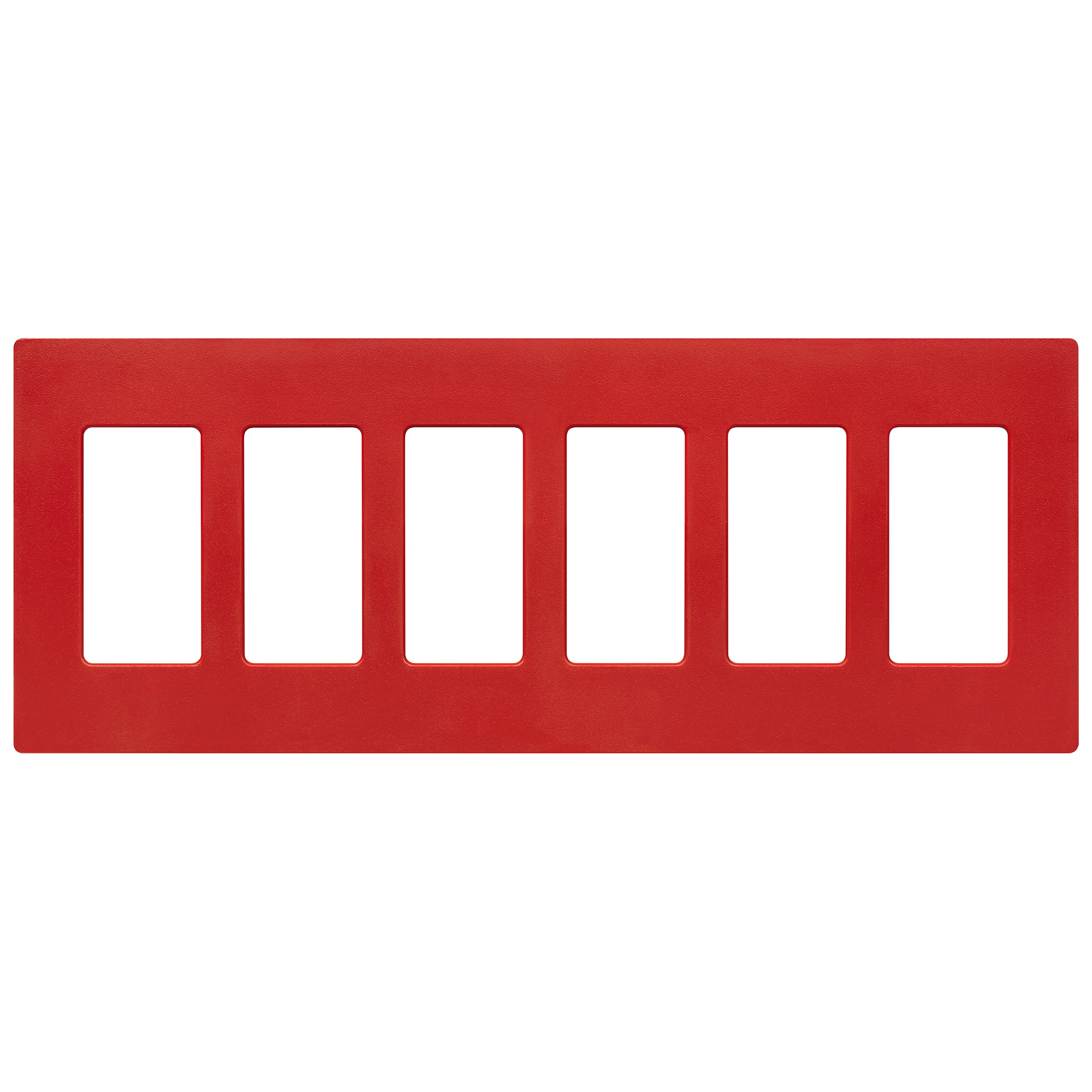 Lutron SC-6-SR Claro 6 -Gang Standard Size Signal Red Plastic Indoor Screwless Decorator Wall Plate