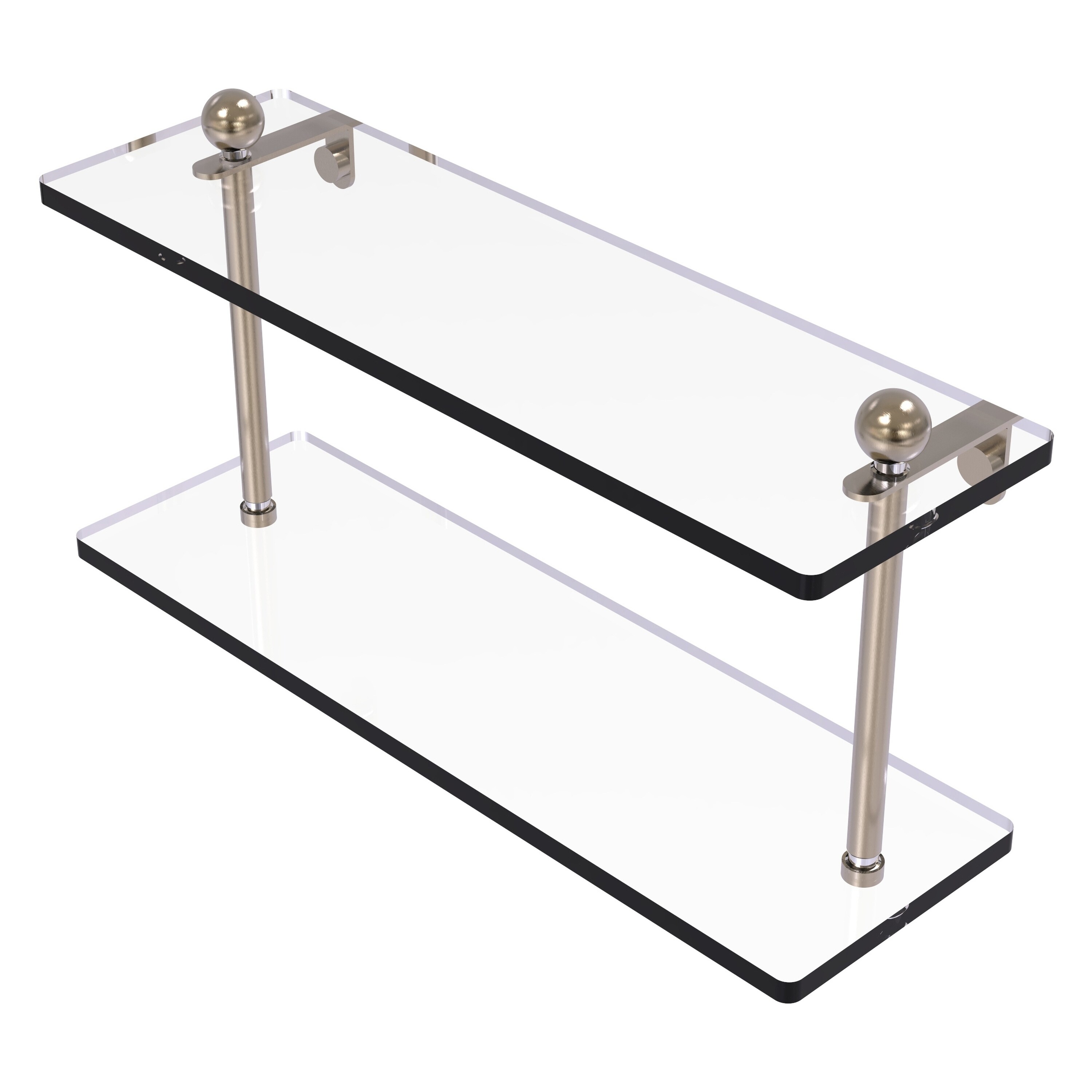 Allied Brass PR-2/16-PEW Prestige Regal Antique Pewter 2 -Tier Wall mount Bathroom Shelf ( 16-in x 8-in x 5-in )