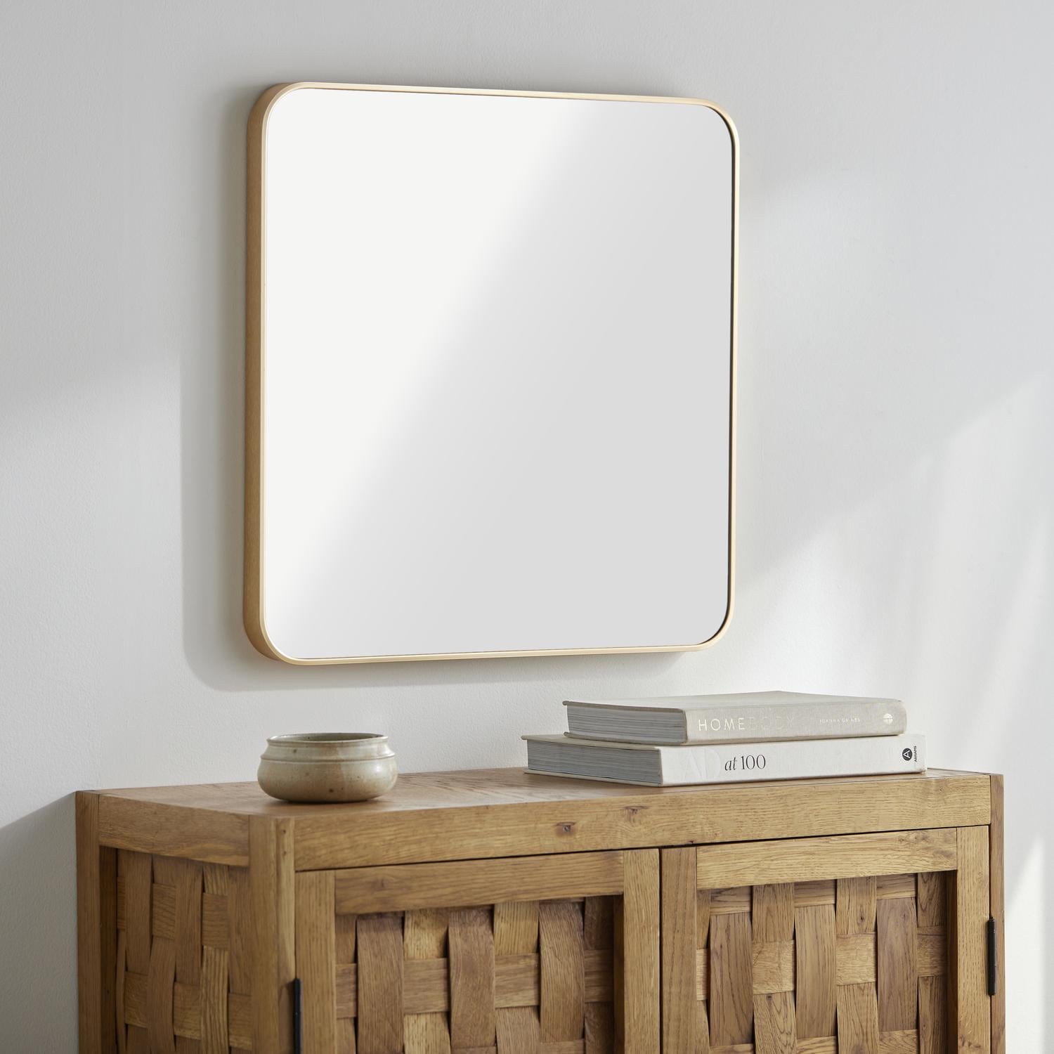 Livabliss RAY032-2424 Aranya 24-in W x 24.0-in H Square Gold Framed Wall Mirror