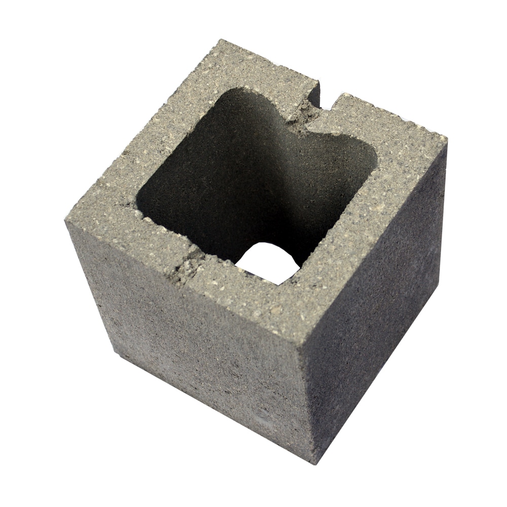  100098 8-in-in W x 8-in-in H x 8-in-in L Half Cored Concrete Block