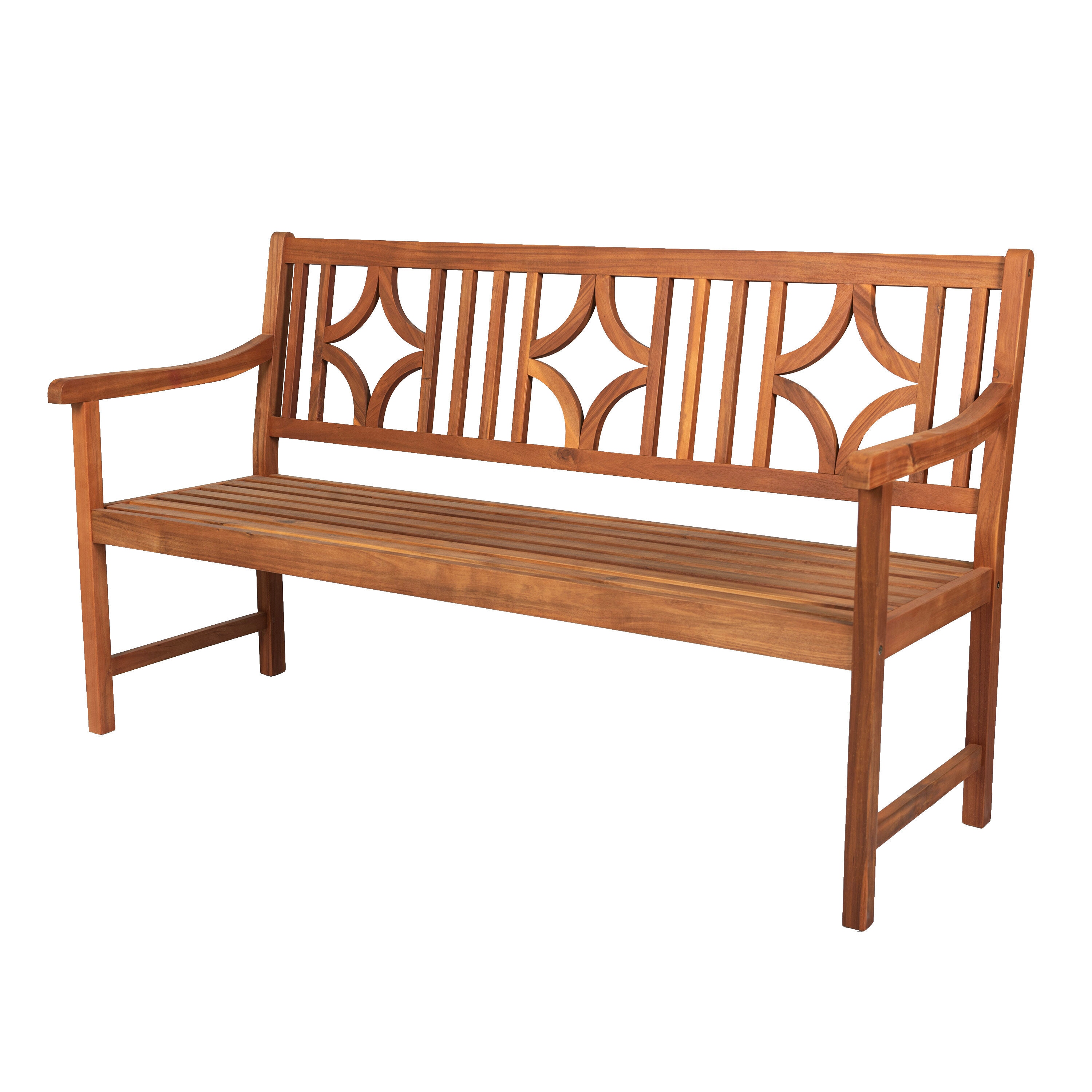 Jonathan Y Sloane Ogee Diamond Back Acacia Wood Outdoor Garden Patio Bench