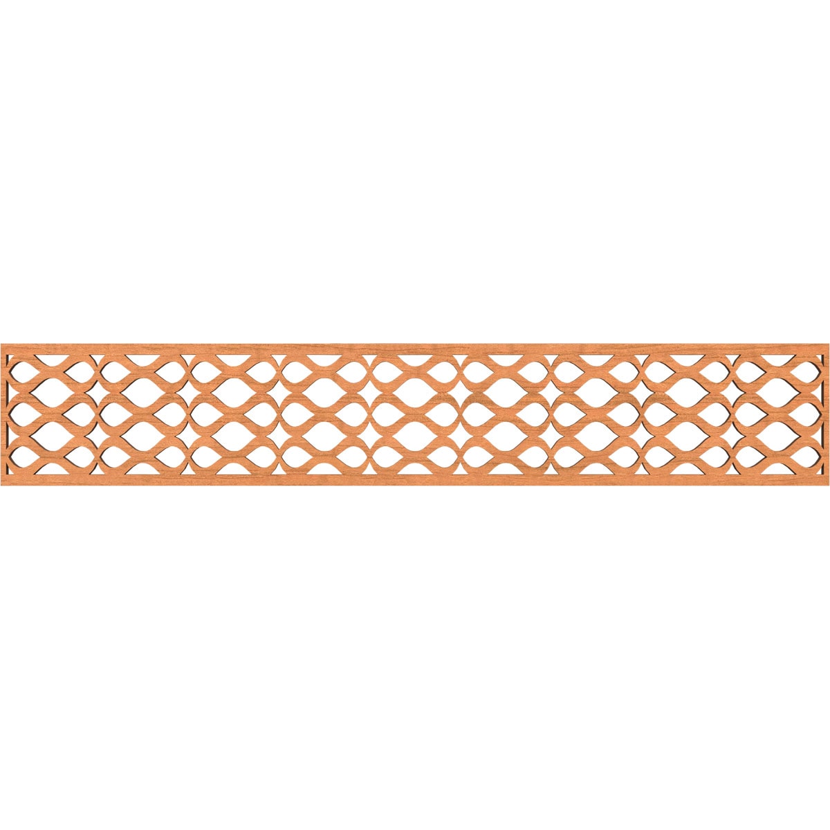 Ekena Millwork MLDB08X46SMRCH Somerset Fretwork Flat Trim 8-in x 3.89-ft Cherry Brown Unfinished 2156365 Pierced Wall Panel Moulding