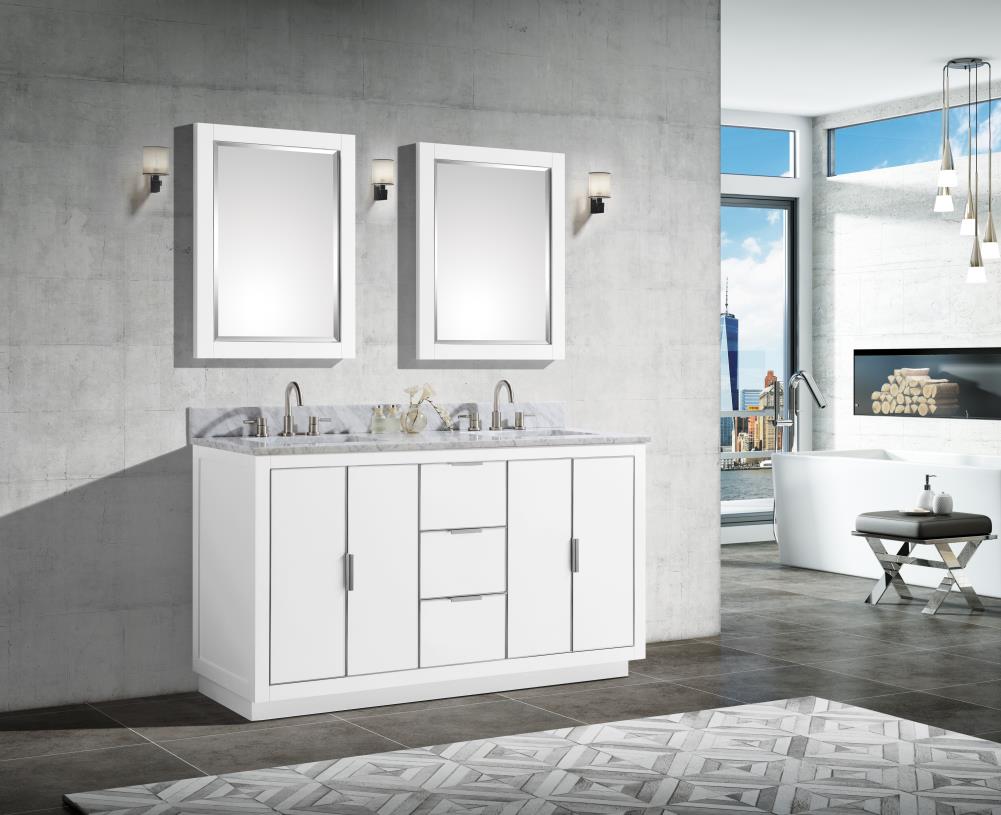 Avanity Austen 60-in White Bathroom Vanity Base Cabinet without Top at ...