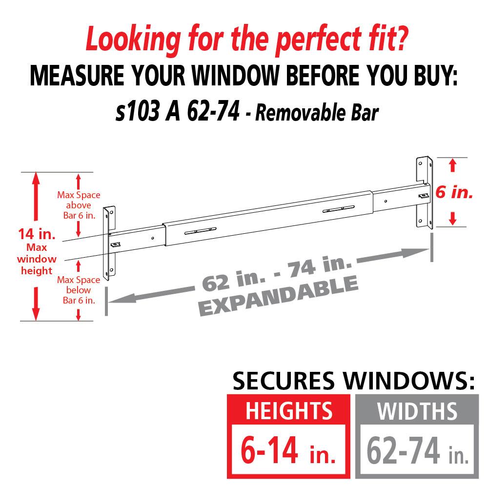 Mr. Goodbar S103 A 52-62 Window-Security-Bars - View #2