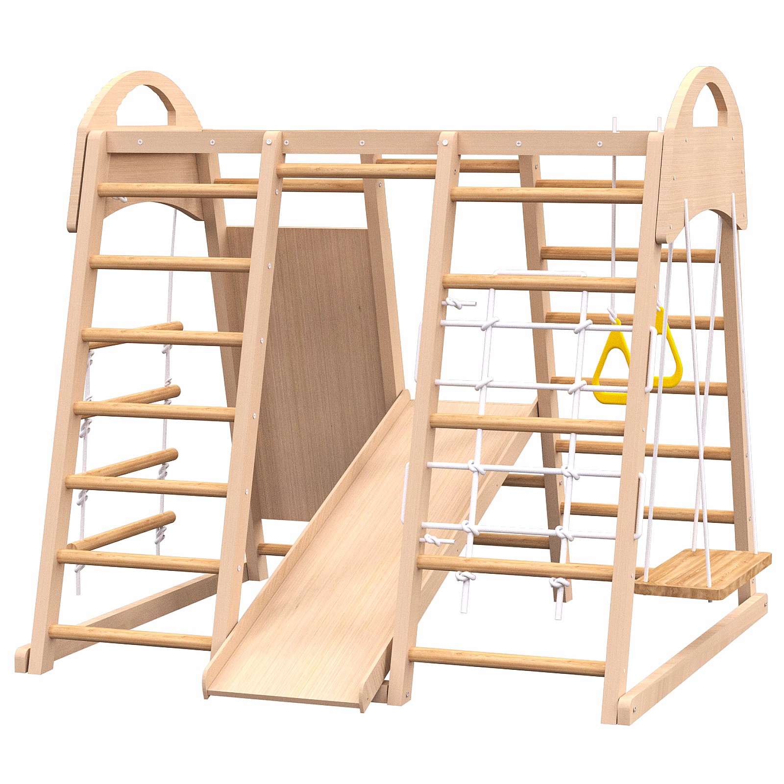Sunrinx MG12-OD-08 WonderPine Residential Wood Playset with 1 Swing and Slide Included